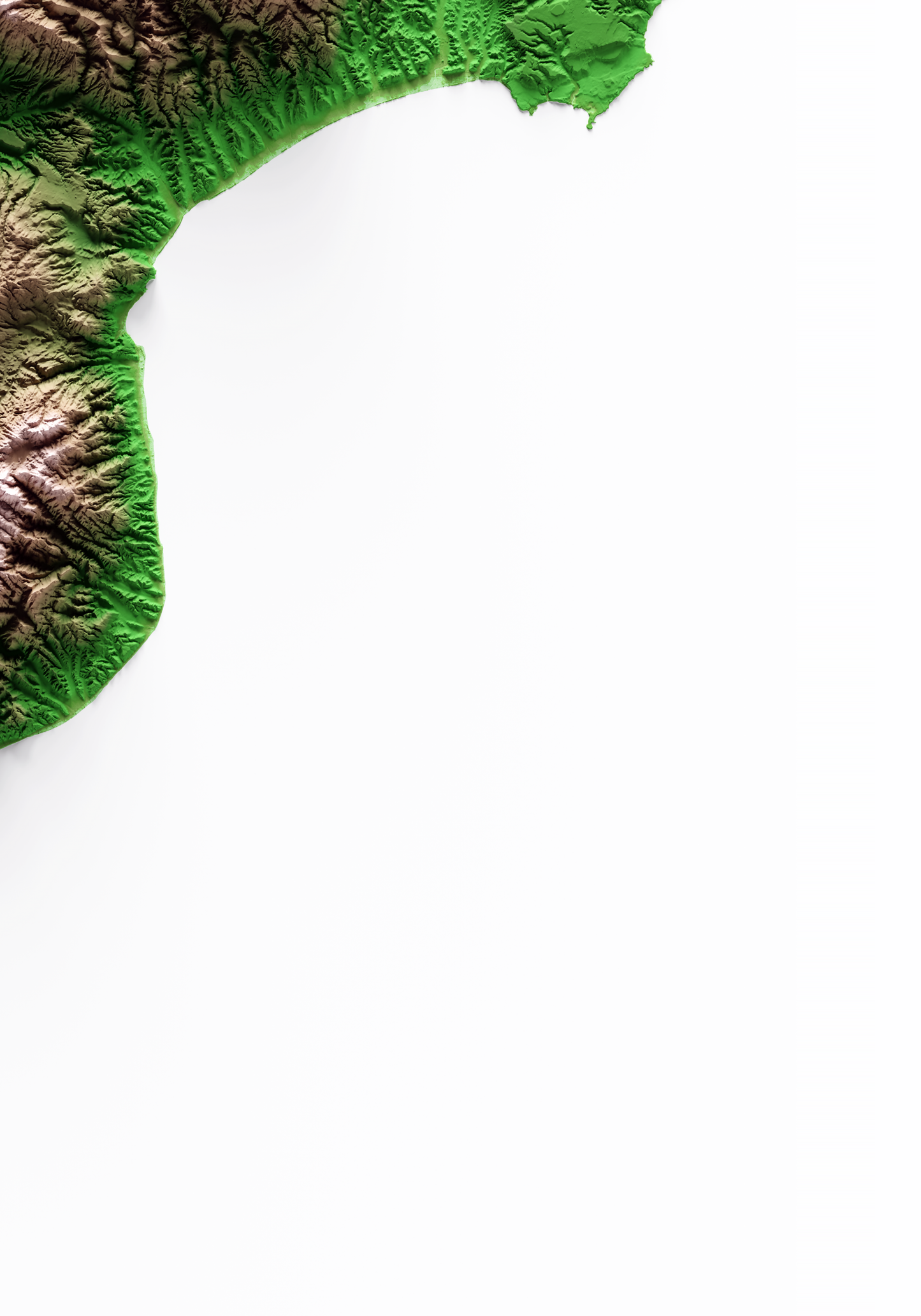 CALABRIA. Mapa de relieve clásico.