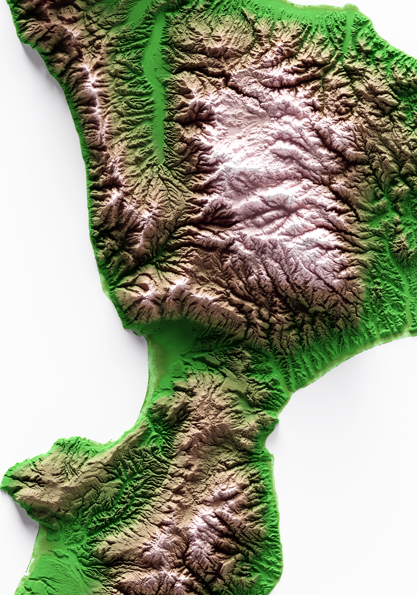 CALABRIA. Mapa de relieve clásico.