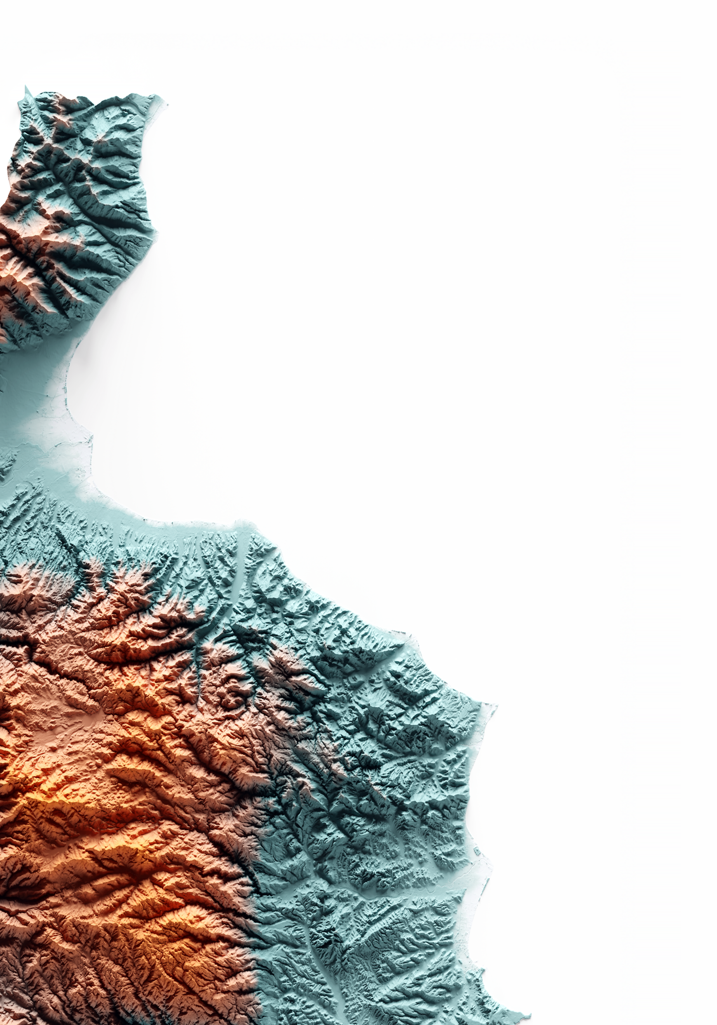 CALABRIA. Mapa de relieve con contraste.