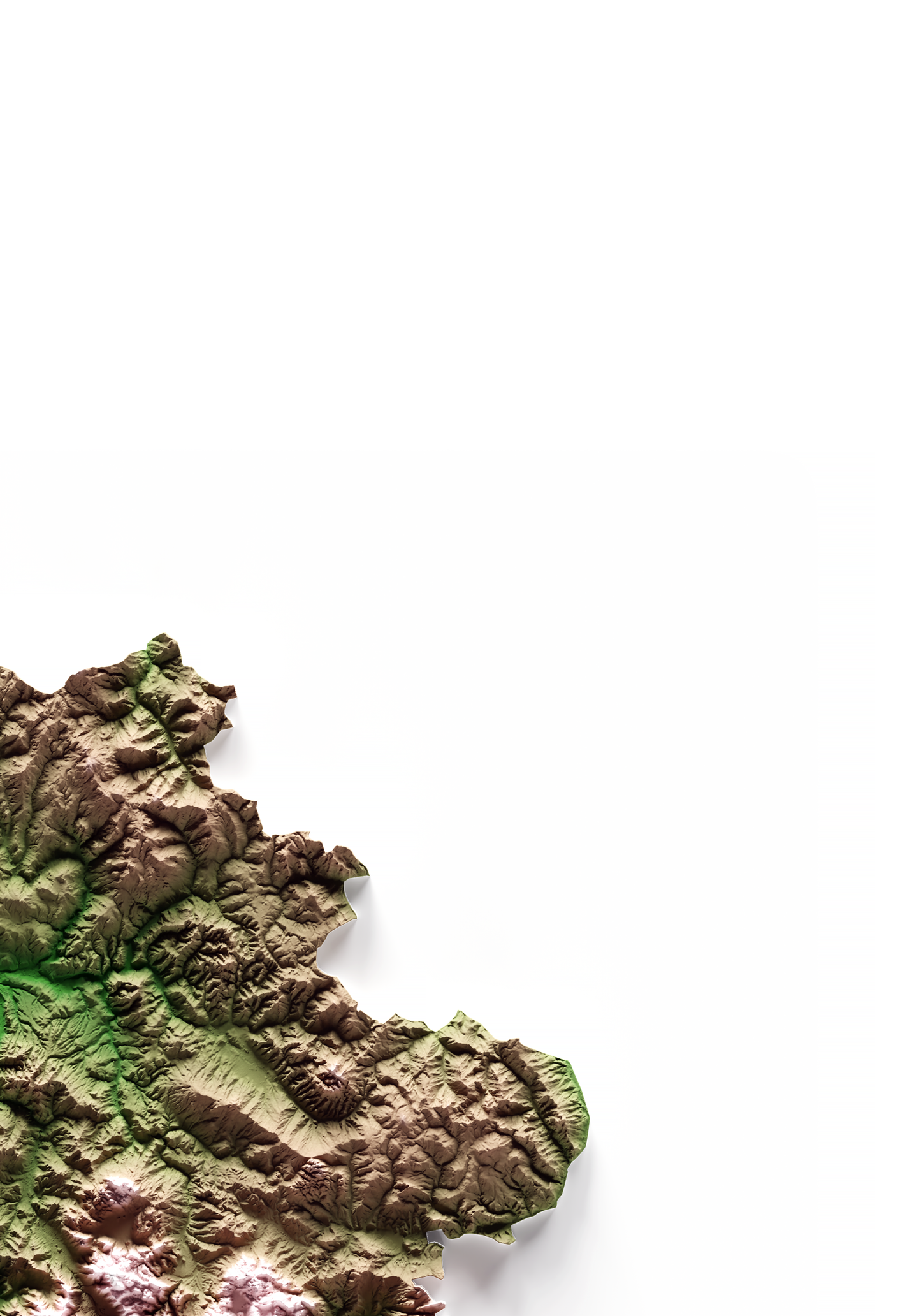 CAMPANIA. Mapa de relieve clásico.