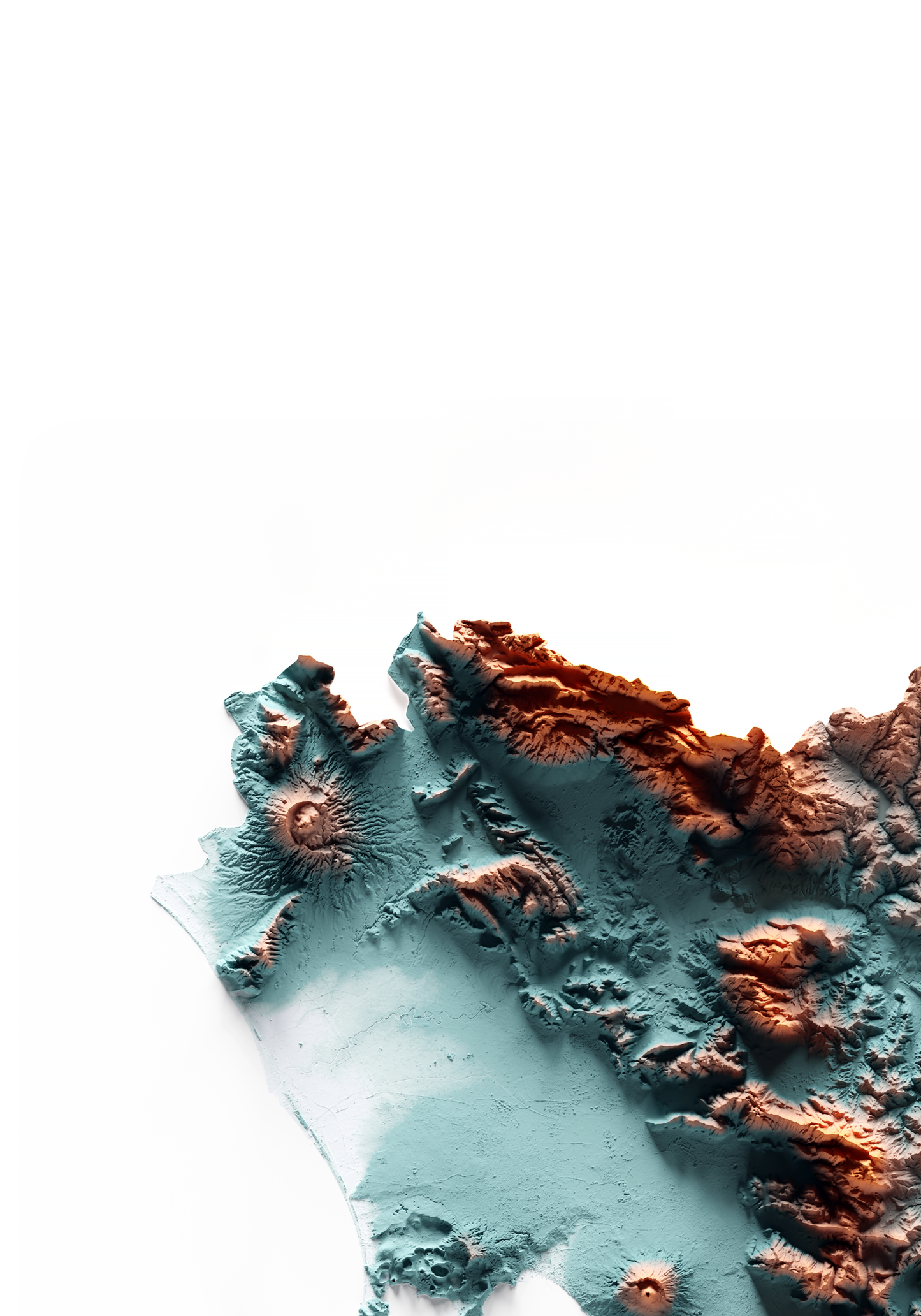 CAMPANIA. Mapa de relieve con contraste.