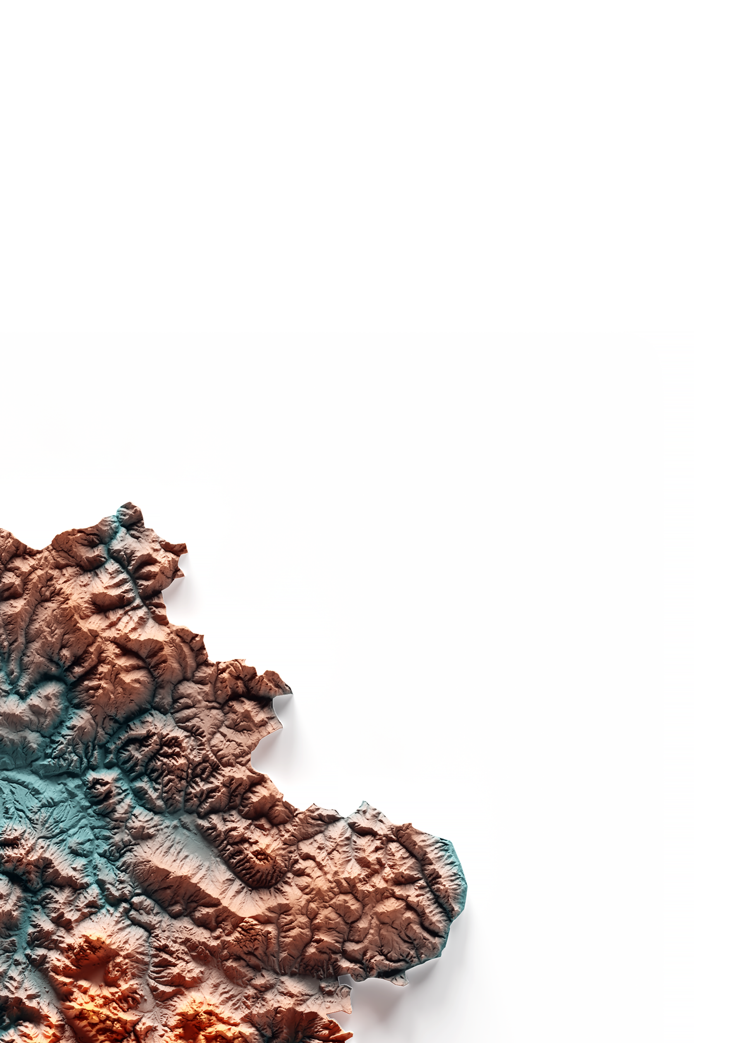 CAMPANIA. Mapa de relieve con contraste.