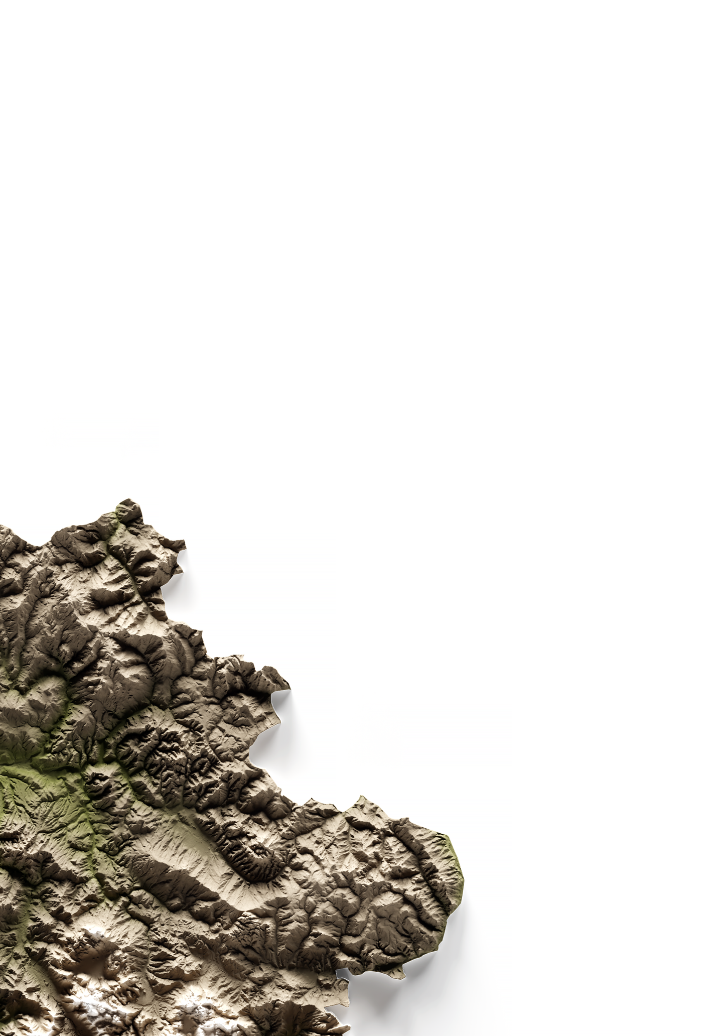 CAMPANIA. Mapa de relieve en colores terrosos.