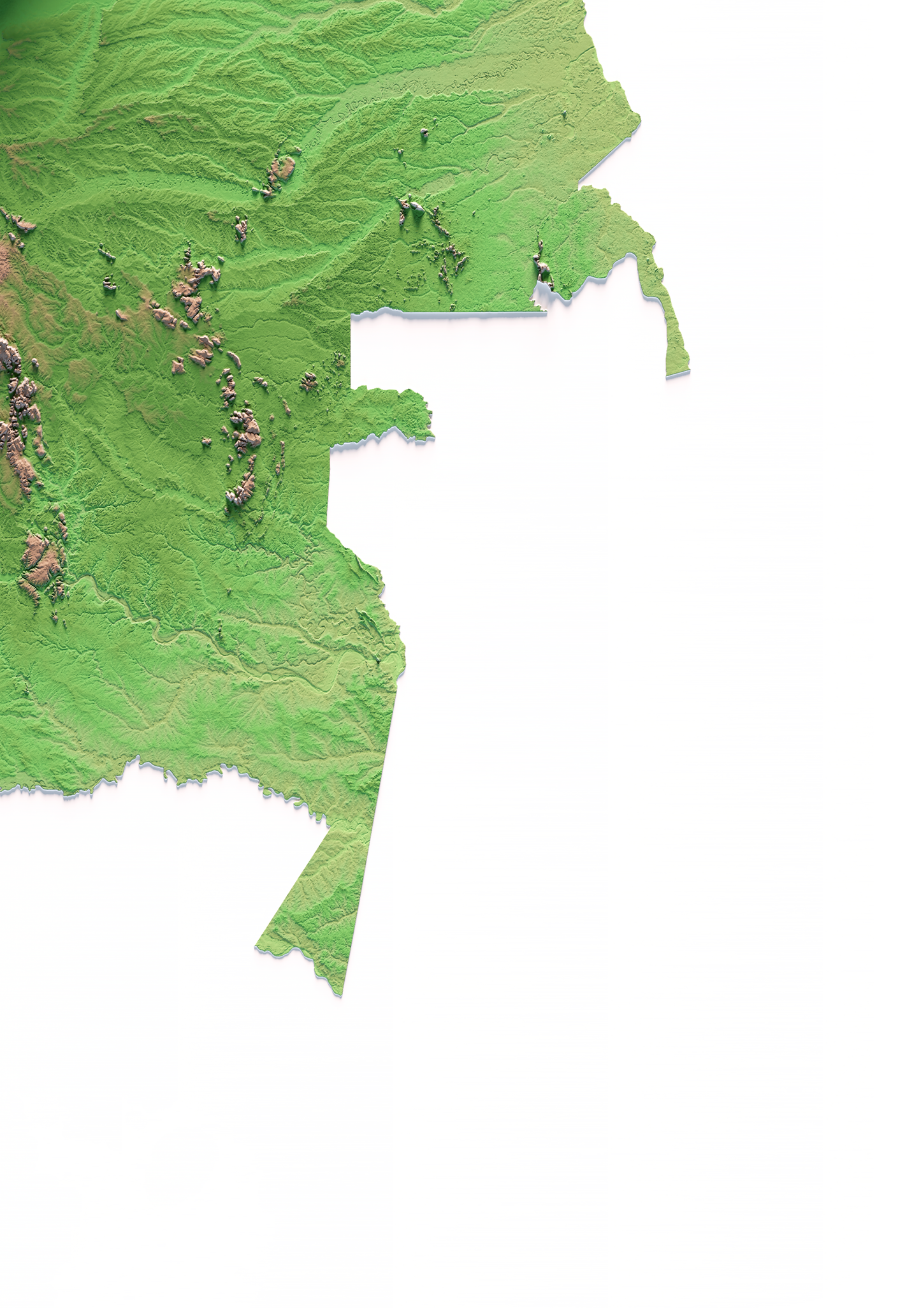 COLOMBIA. Mapa de relieve clásico.