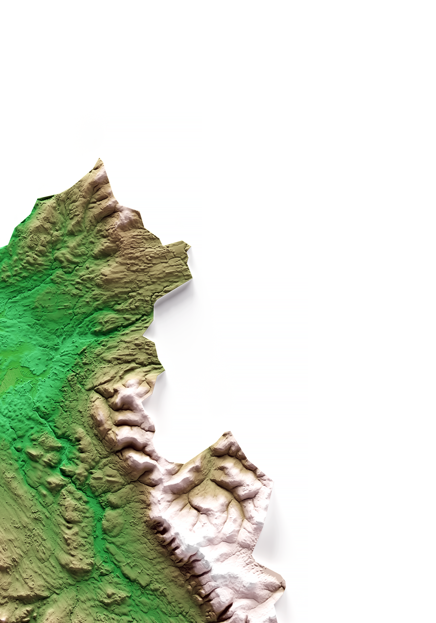 CUMBRIA. Mapa de relieve clásico.