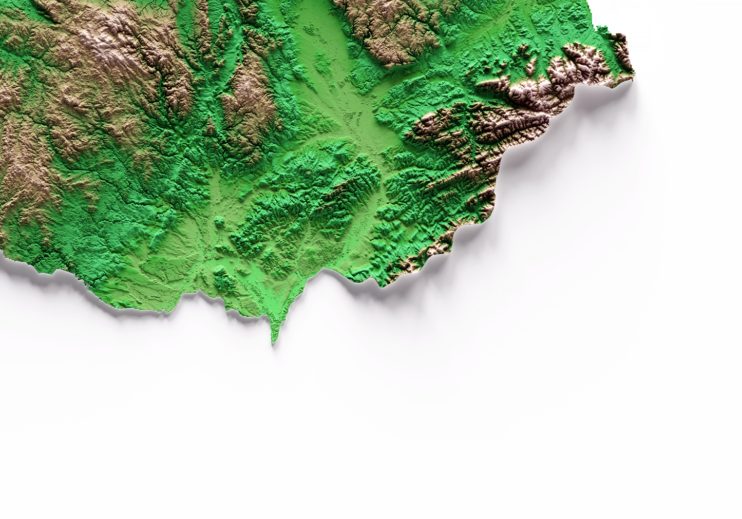 REPÚBLICA CHECA. Mapa de relieve clásico.
