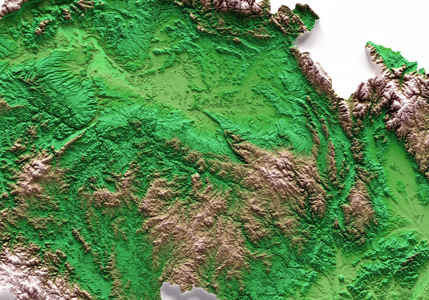 REPÚBLICA CHECA. Mapa de relieve clásico.