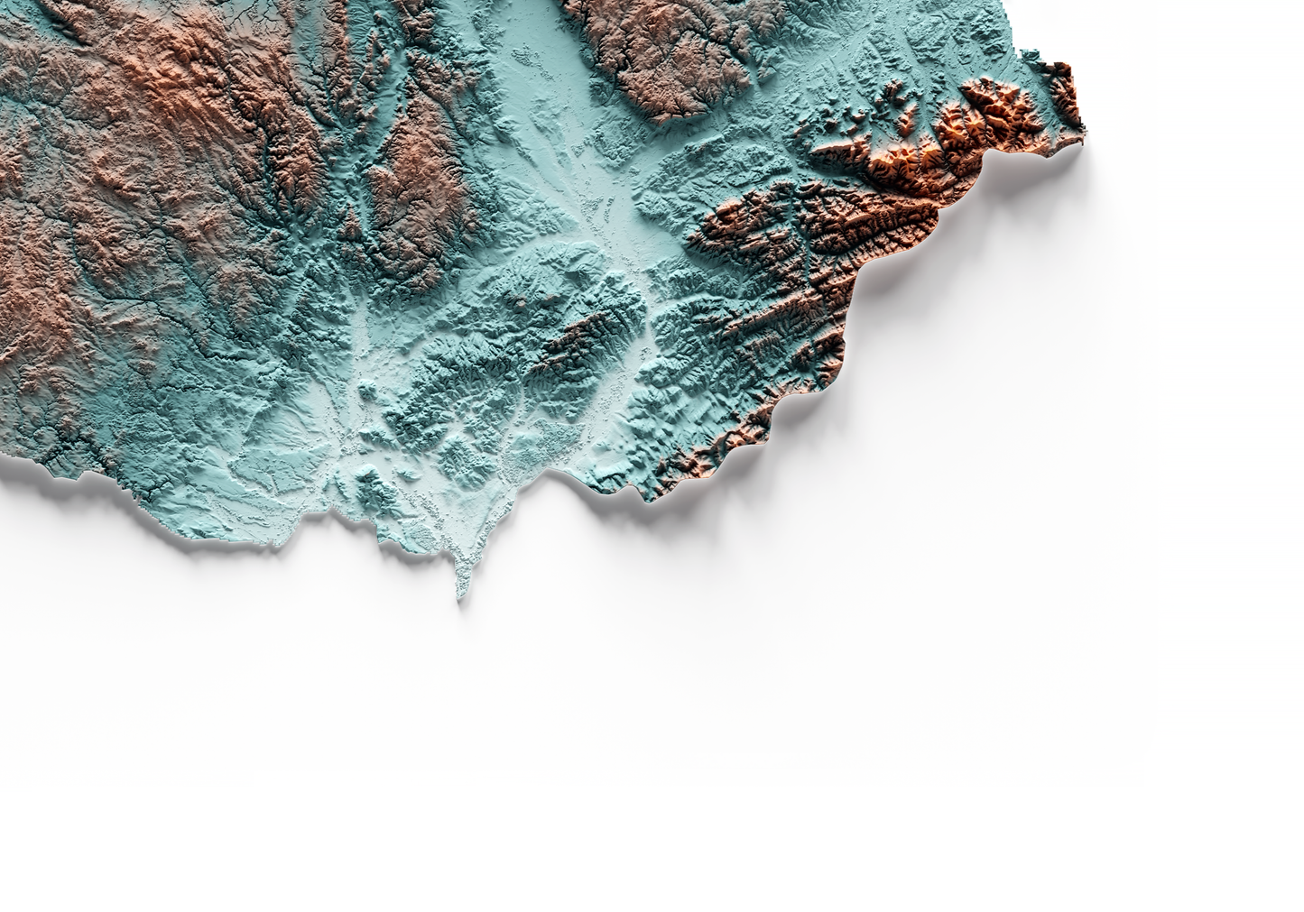 REPÚBLICA CHECA. Mapa de relieve con contraste.