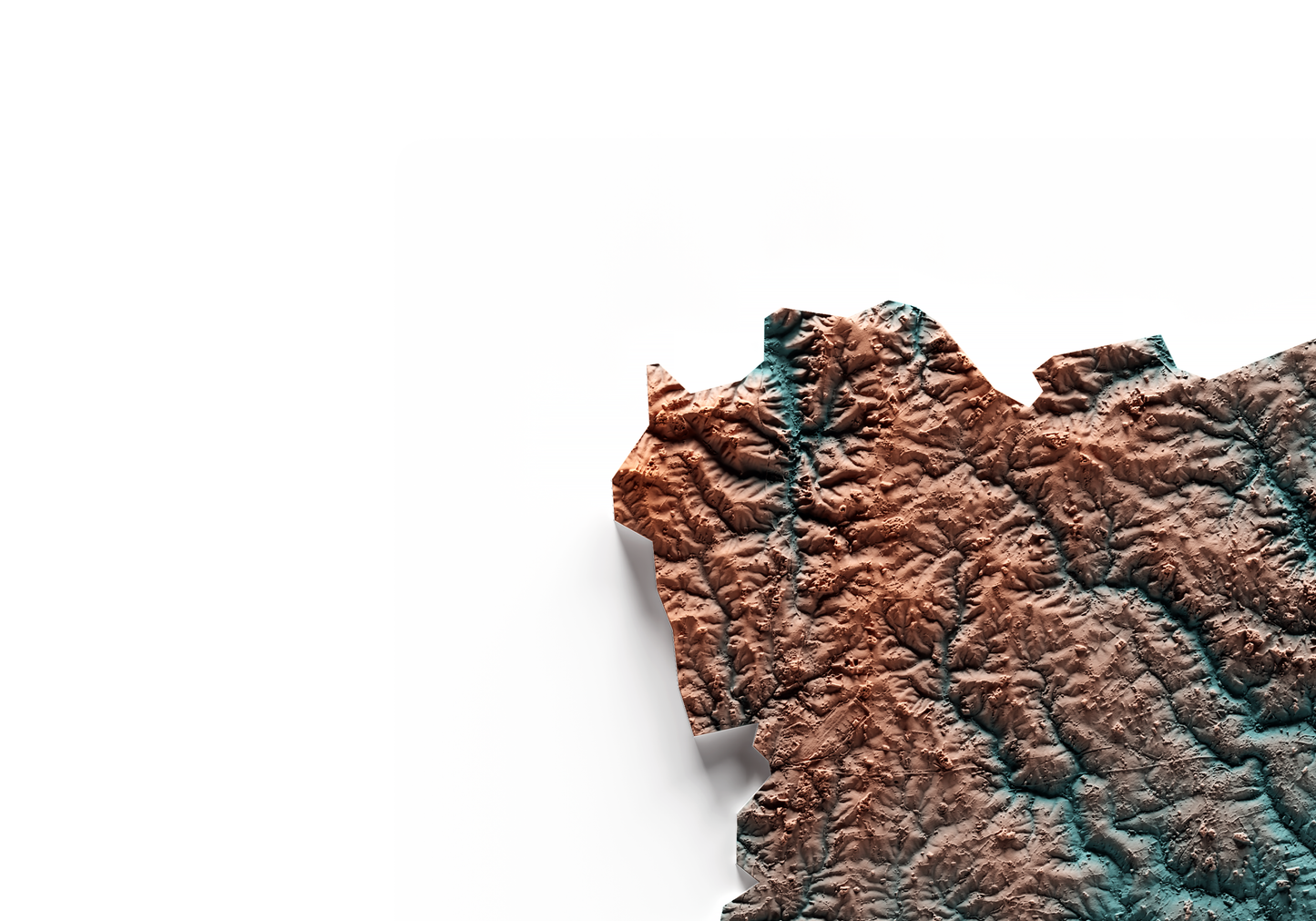 ESSEX. Mapa de relieve con contraste.