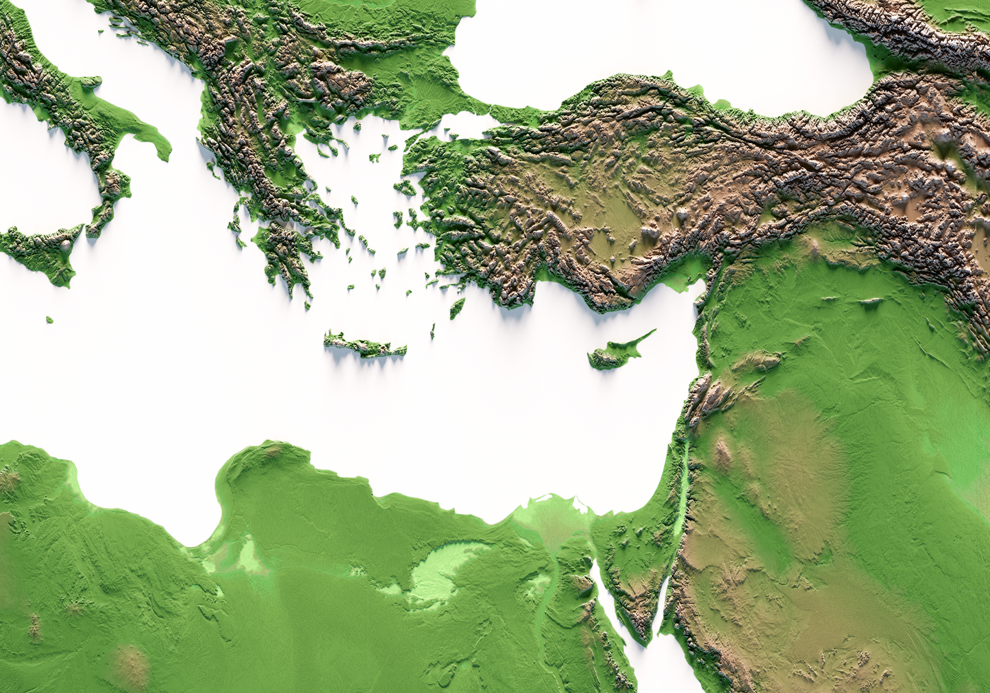 EUROPE. Mapa de relieve clásico.