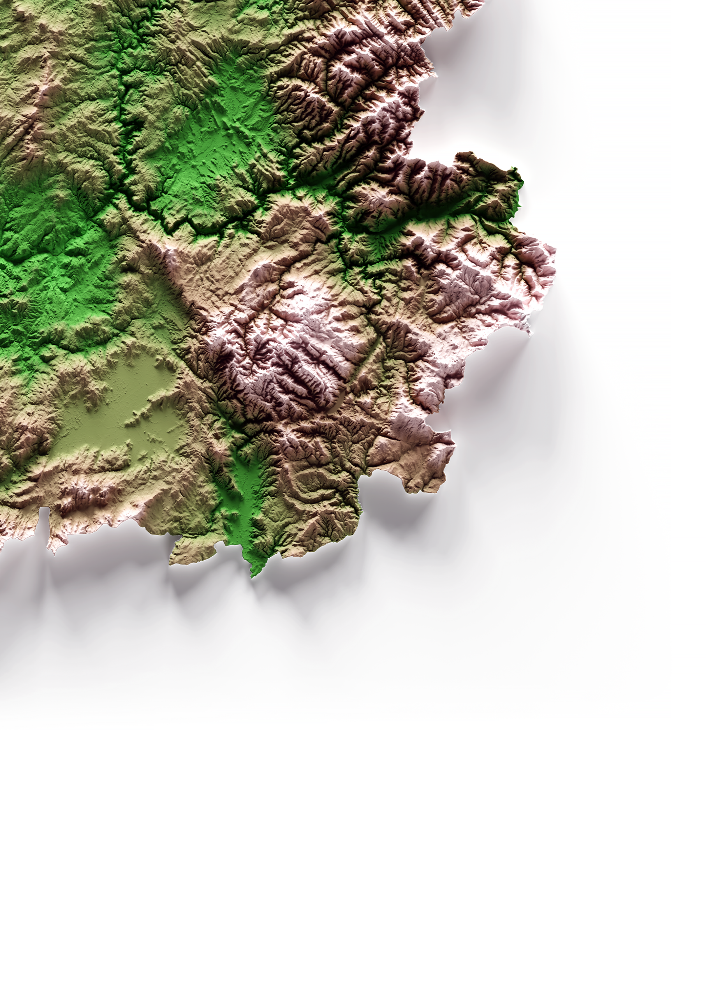 GALICIA. Mapa de relieve clásico.