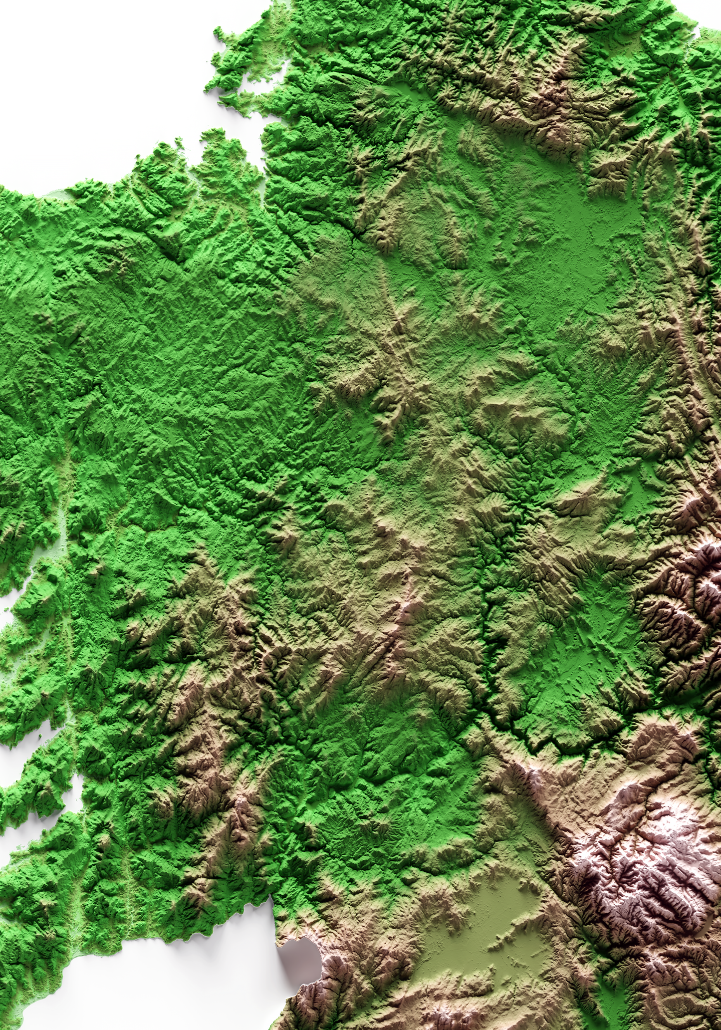 GALICIA. Mapa de relieve clásico.
