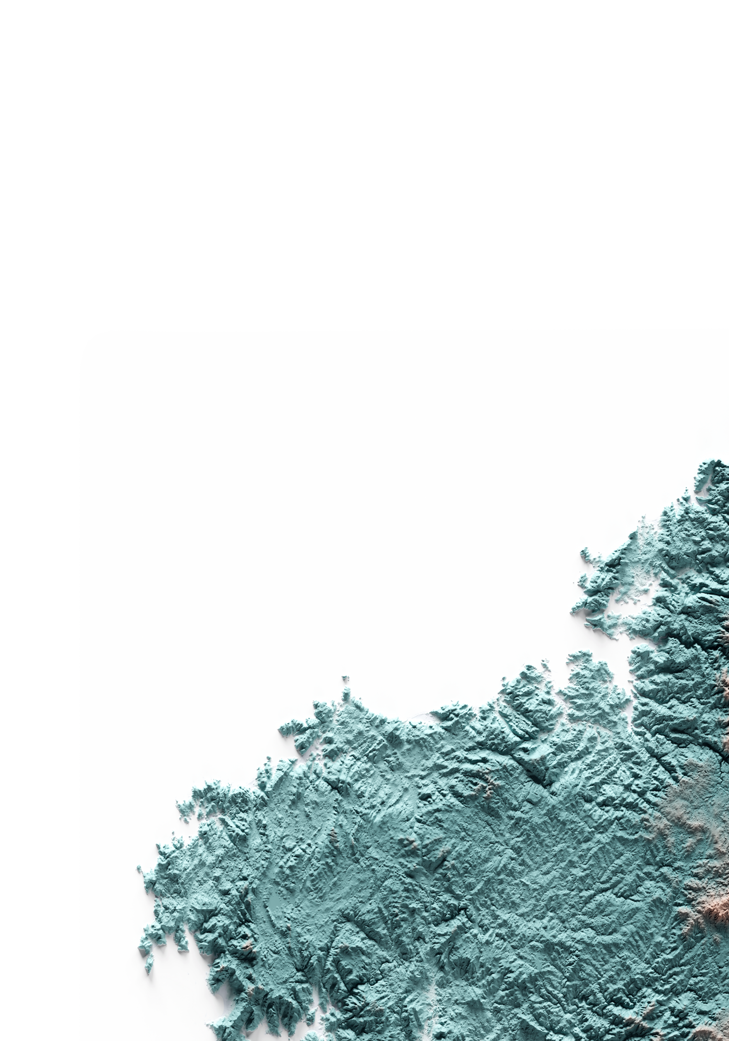 GALICIA. Mapa de relieve con contraste.