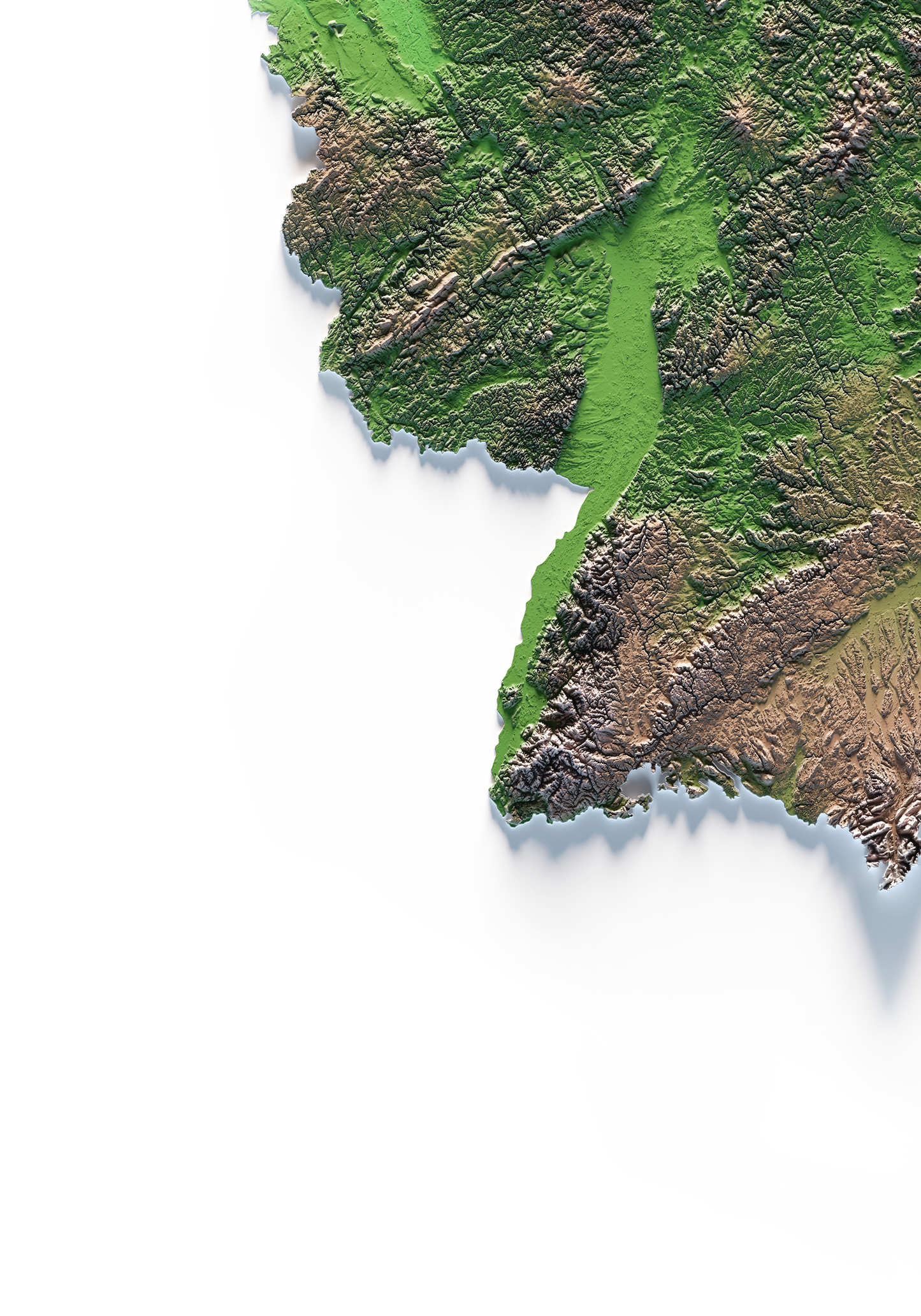 ALEMANIA. Mapa de relieve clásico.