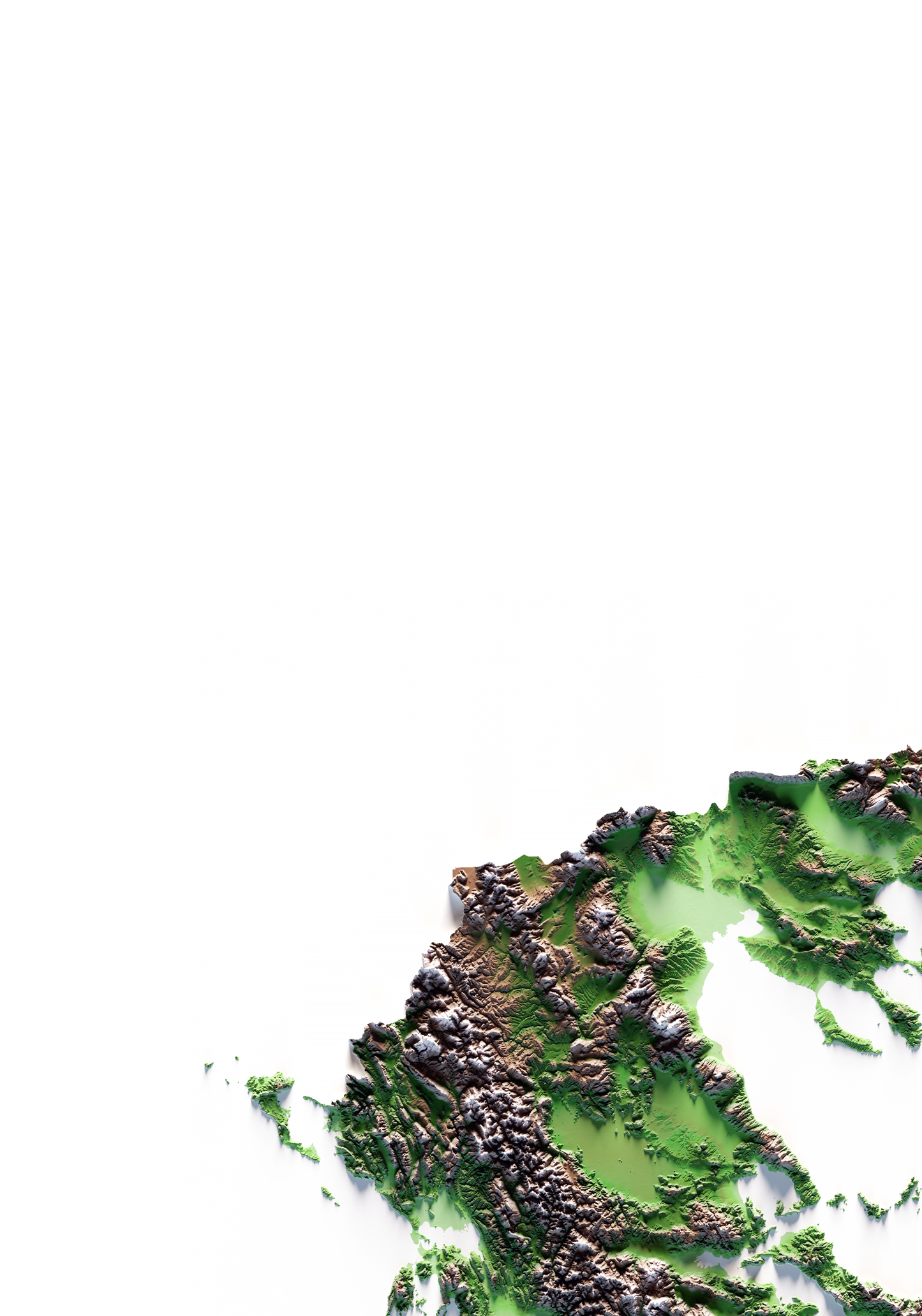 GRECIA. Mapa de relieve clásico.