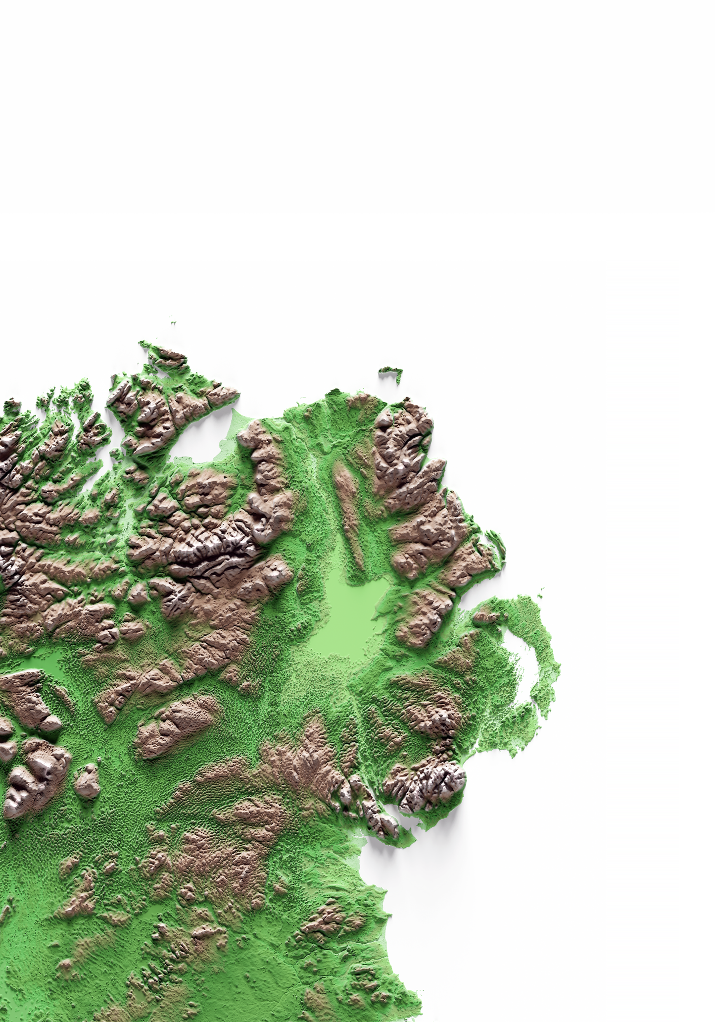 IRLANDA. Mapa de relieve clásico.