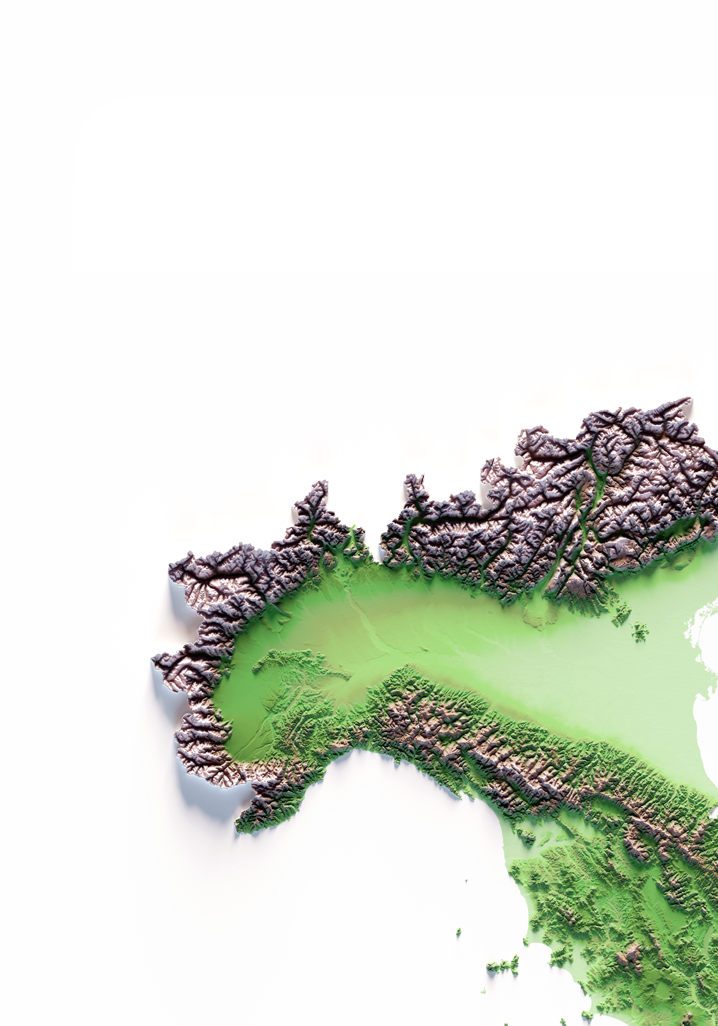 ITALIA. Mapa de relieve clásico.