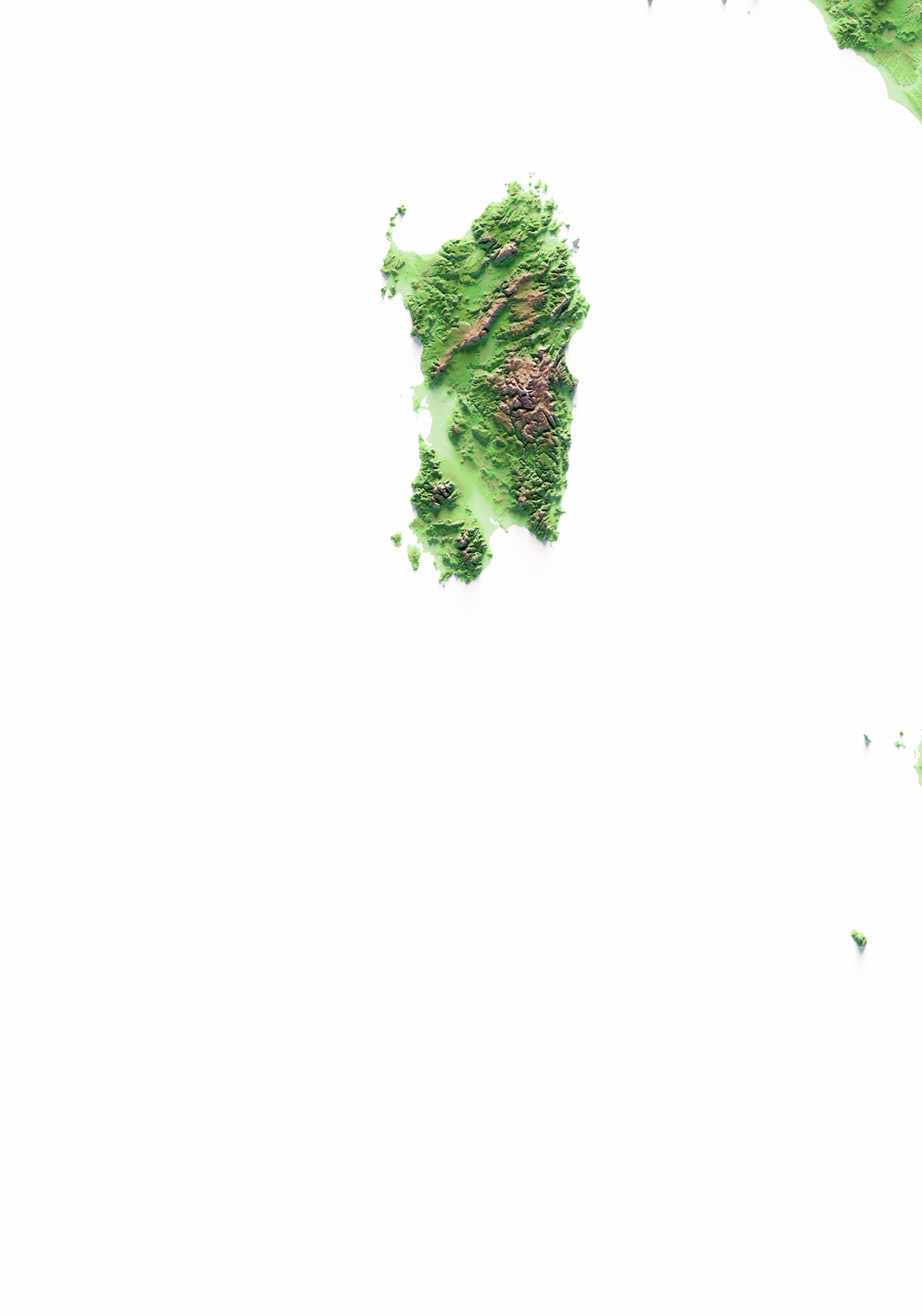 ITALIA. Mapa de relieve clásico.