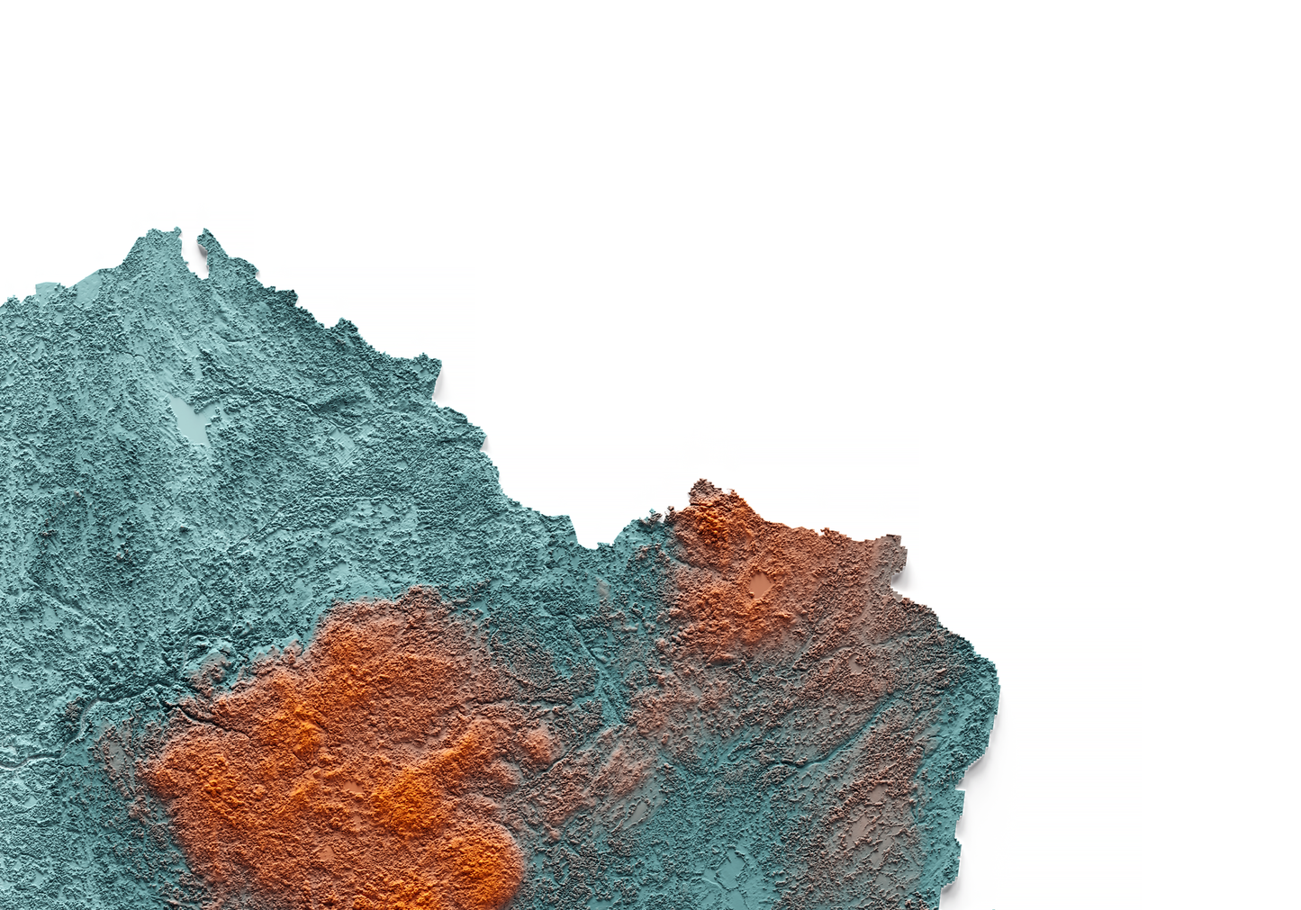 LETONIA. Mapa de relieve con contraste.