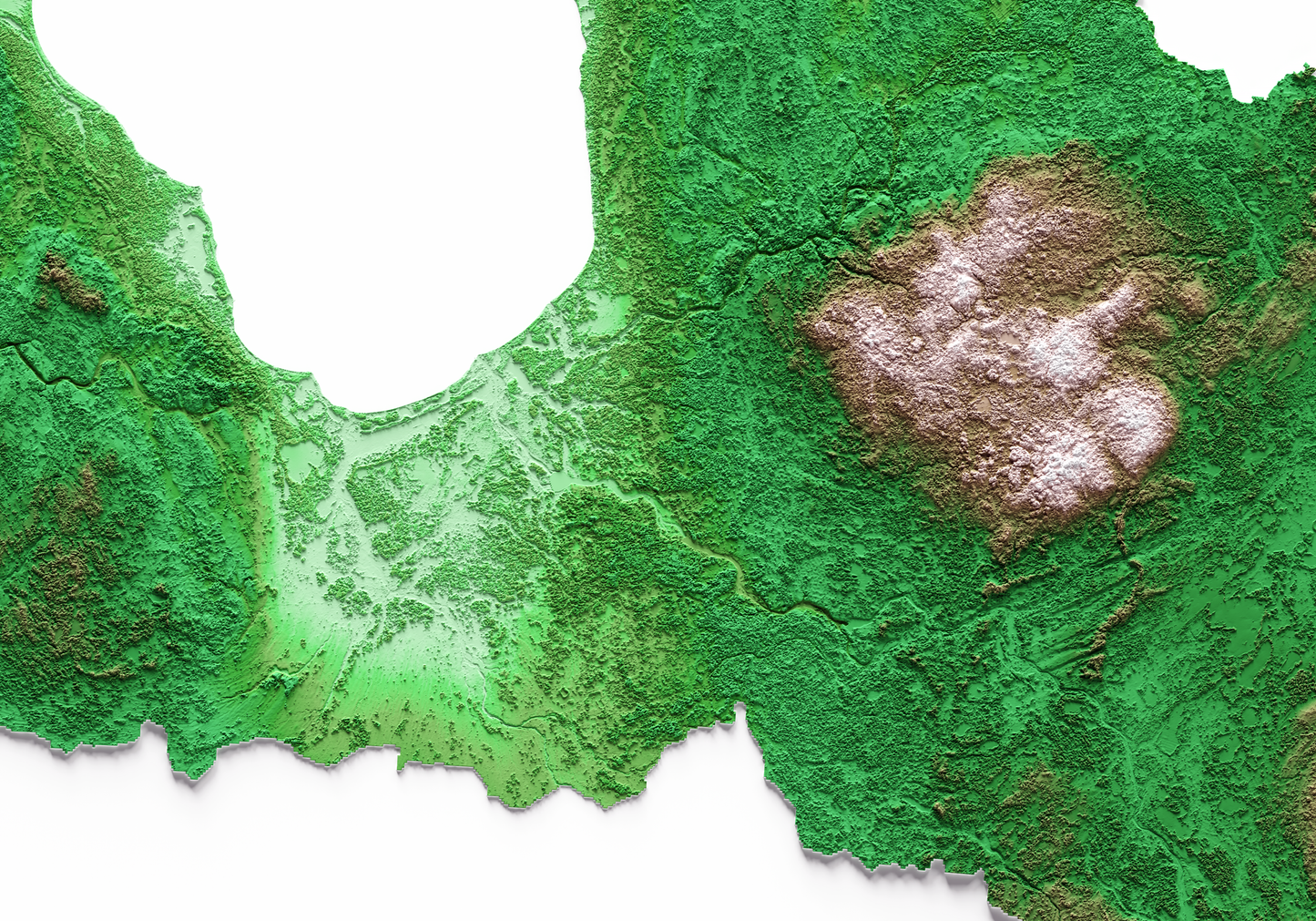LETONIA. Mapa de relieve clásico.