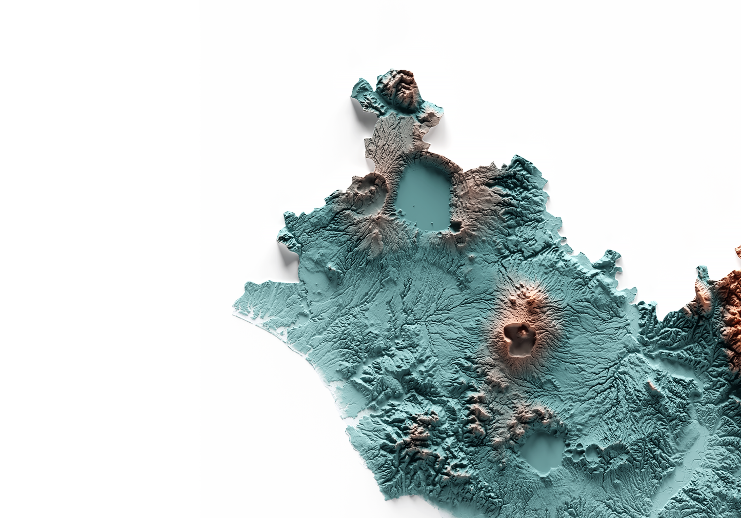LACIO. Mapa de relieve con contraste.