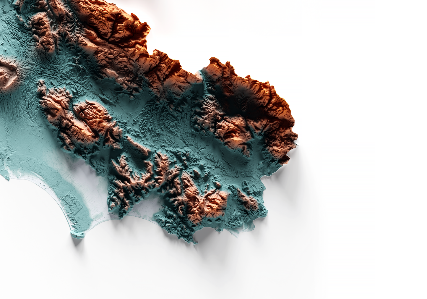 LACIO. Mapa de relieve con contraste.