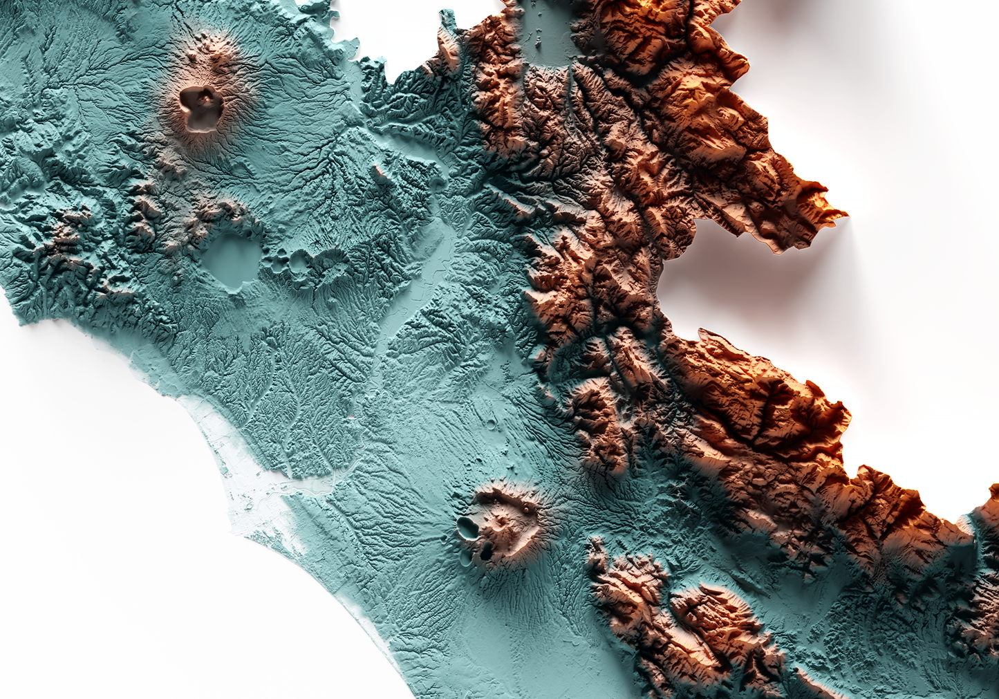 LACIO. Mapa de relieve con contraste.
