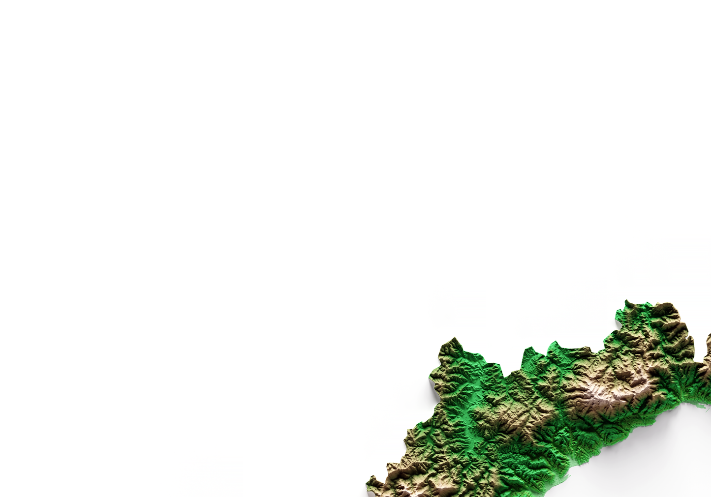 LIGURIA. Mapa de relieve clásico.