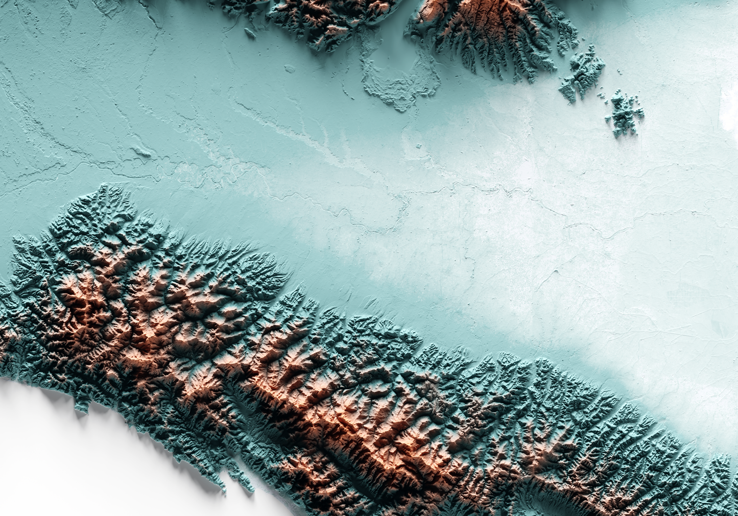 MAR LIGURE. Mapa de relieve con contraste.