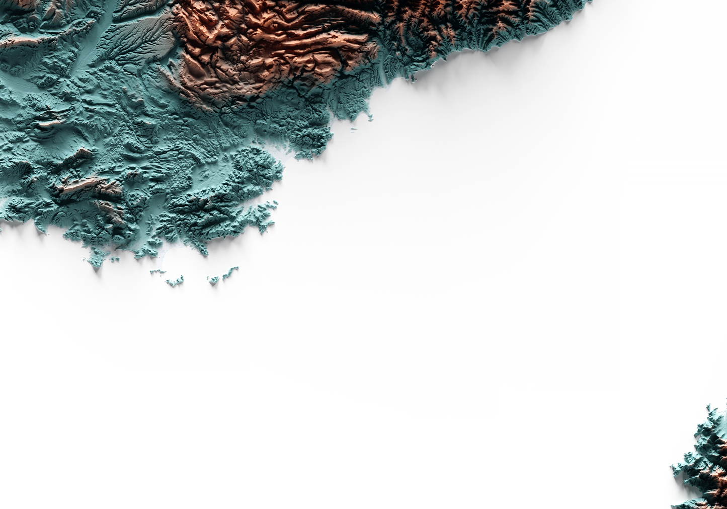 MAR LIGURE. Mapa de relieve con contraste.