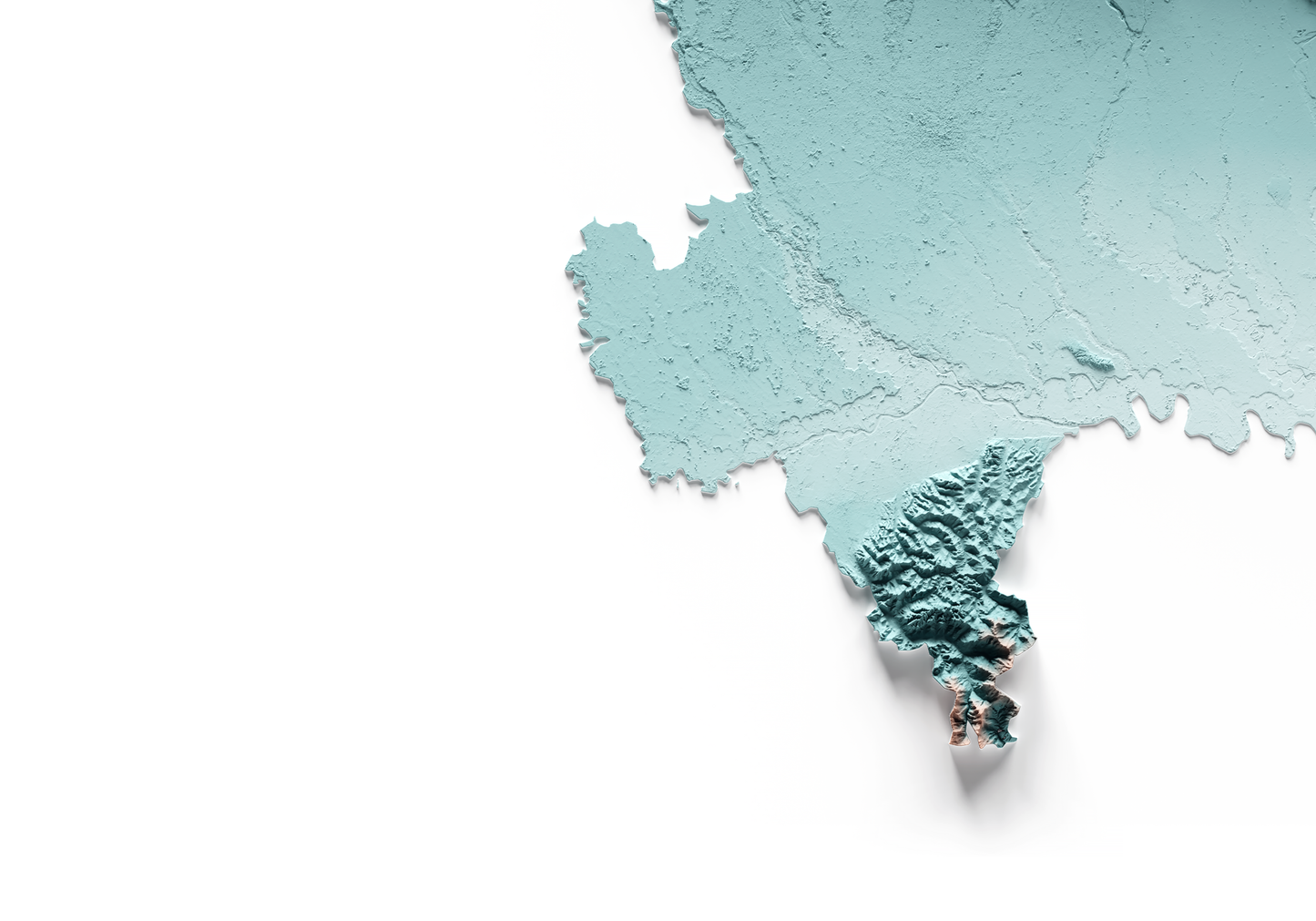LOMBARDÍA. Mapa de relieve con contraste.