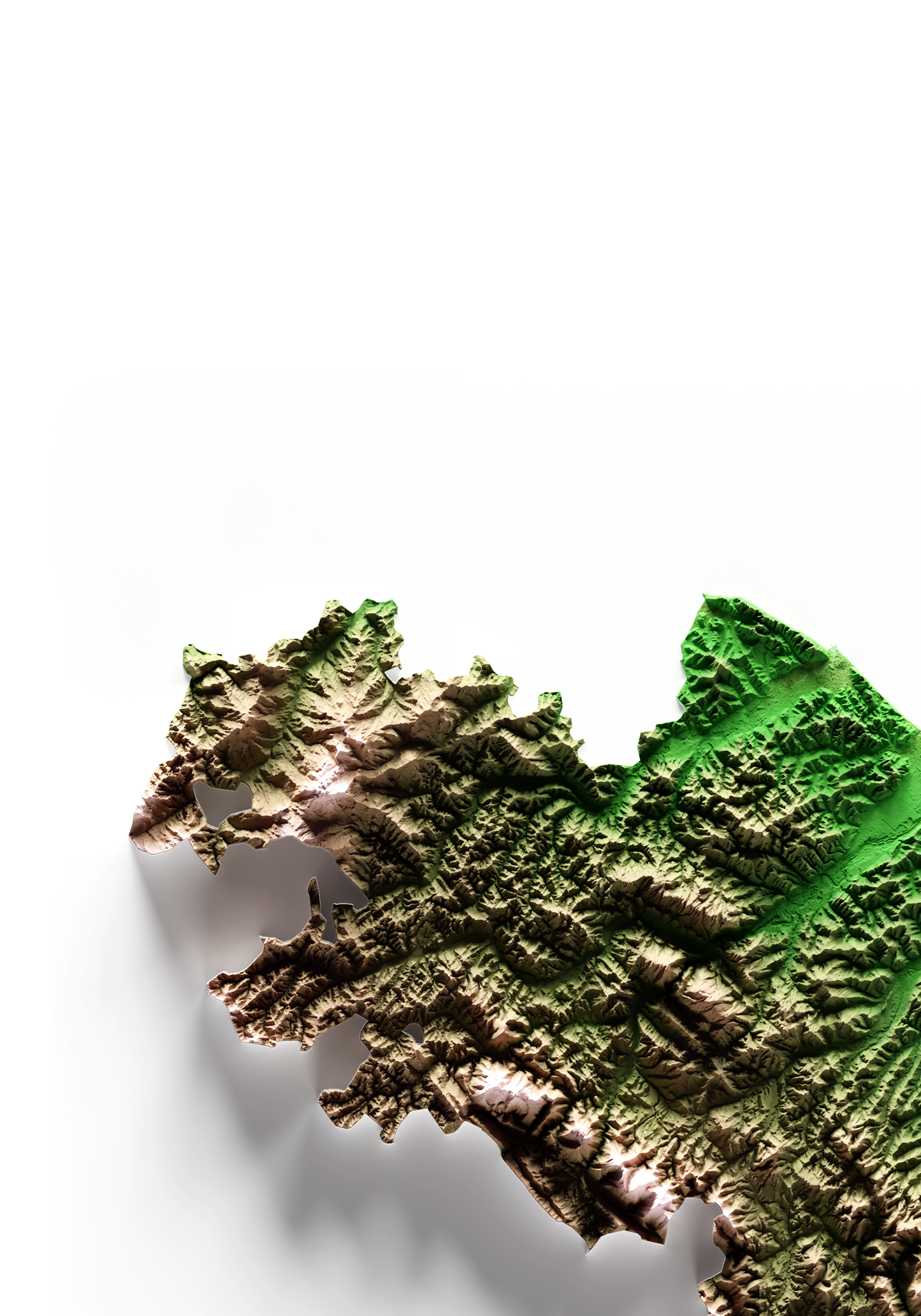 MARCHE. Mapa de relieve clásico.