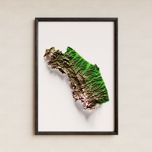 MARCHE. Mapa de relieve clásico.