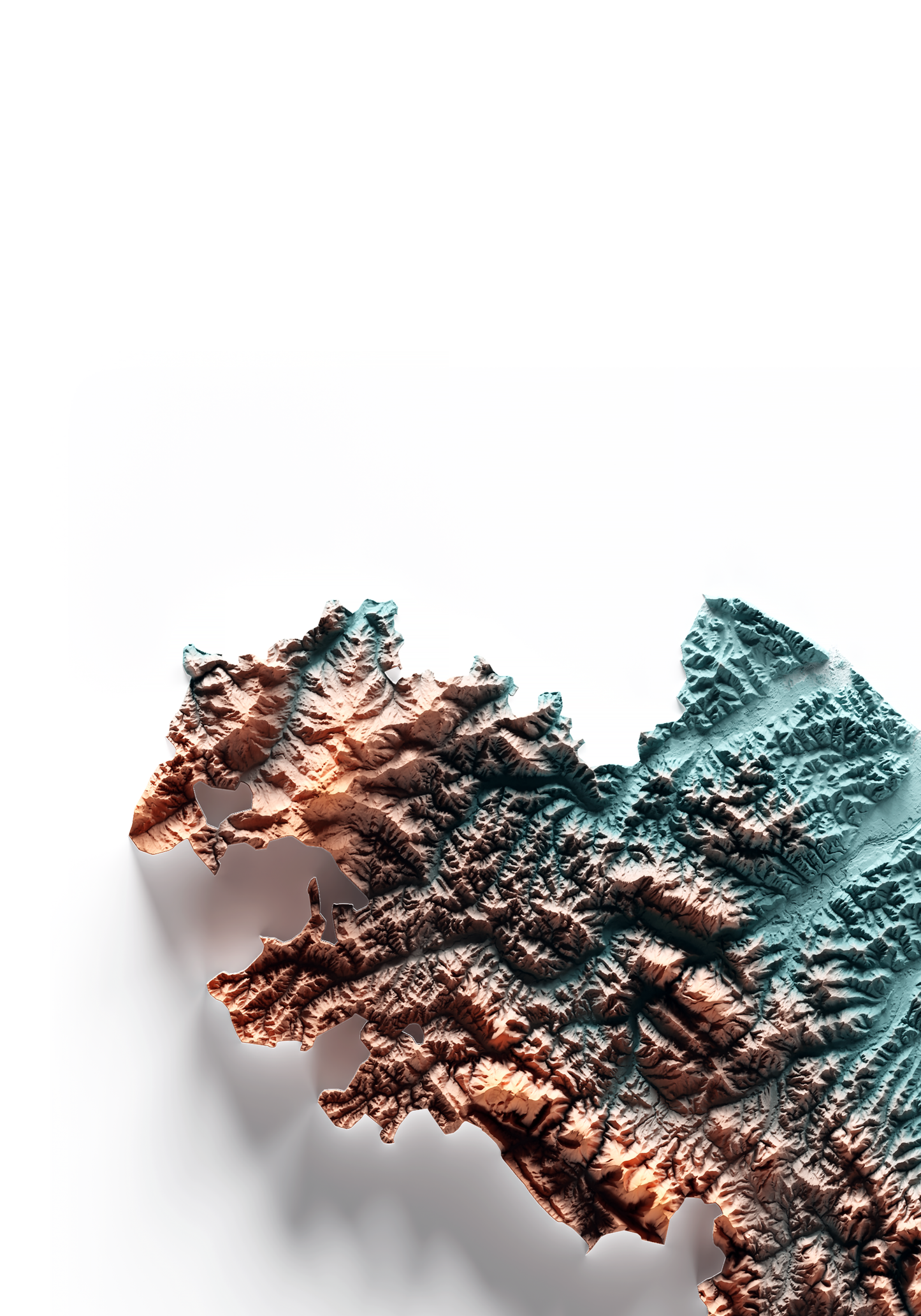 MARCHE. Mapa de relieve con contraste.
