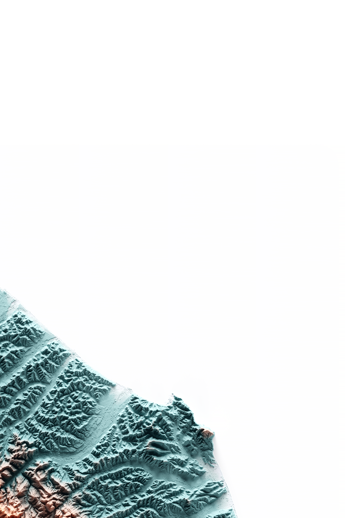 MARCHE. Mapa de relieve con contraste.