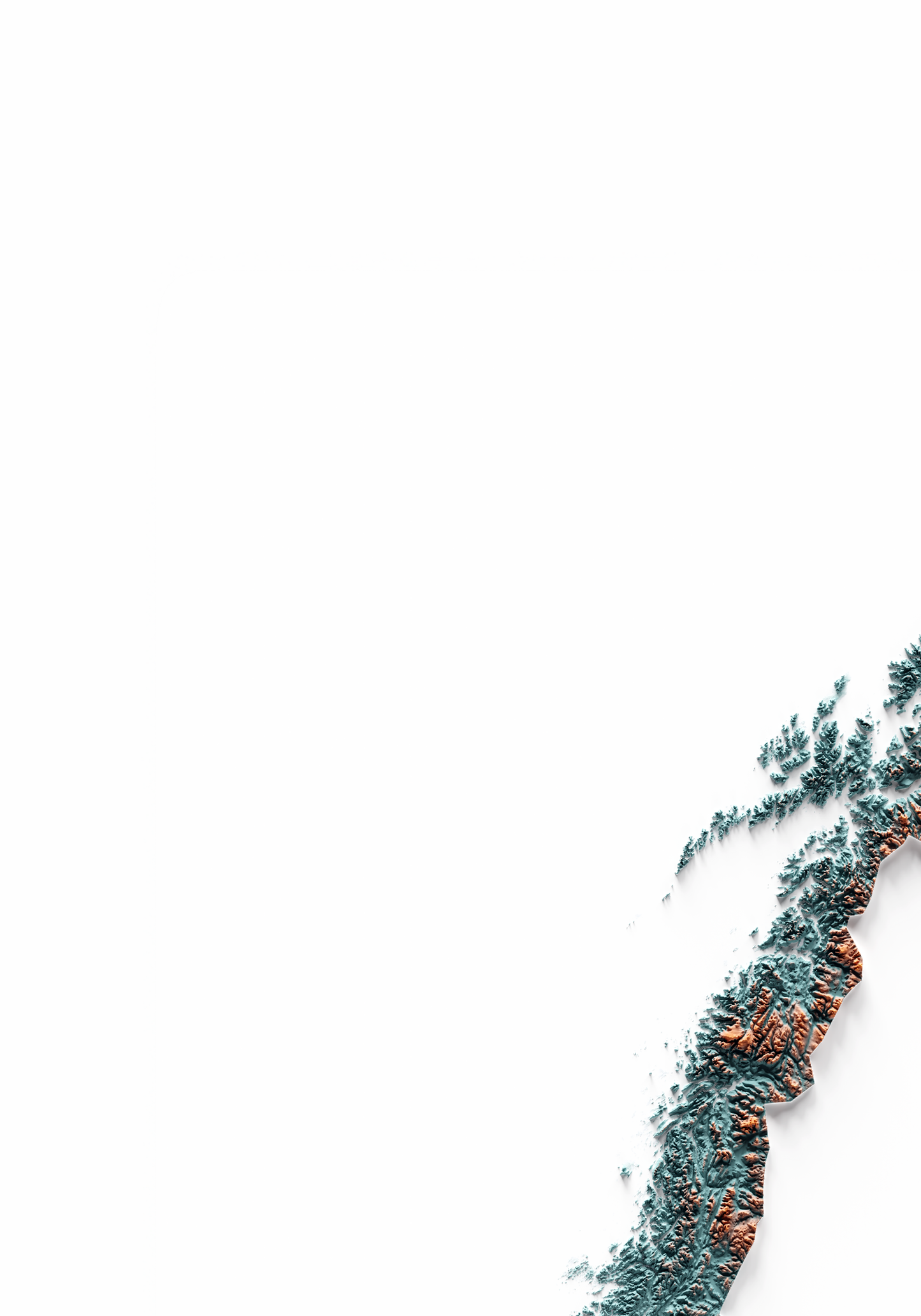 NORUEGA. Mapa de relieve con contraste.