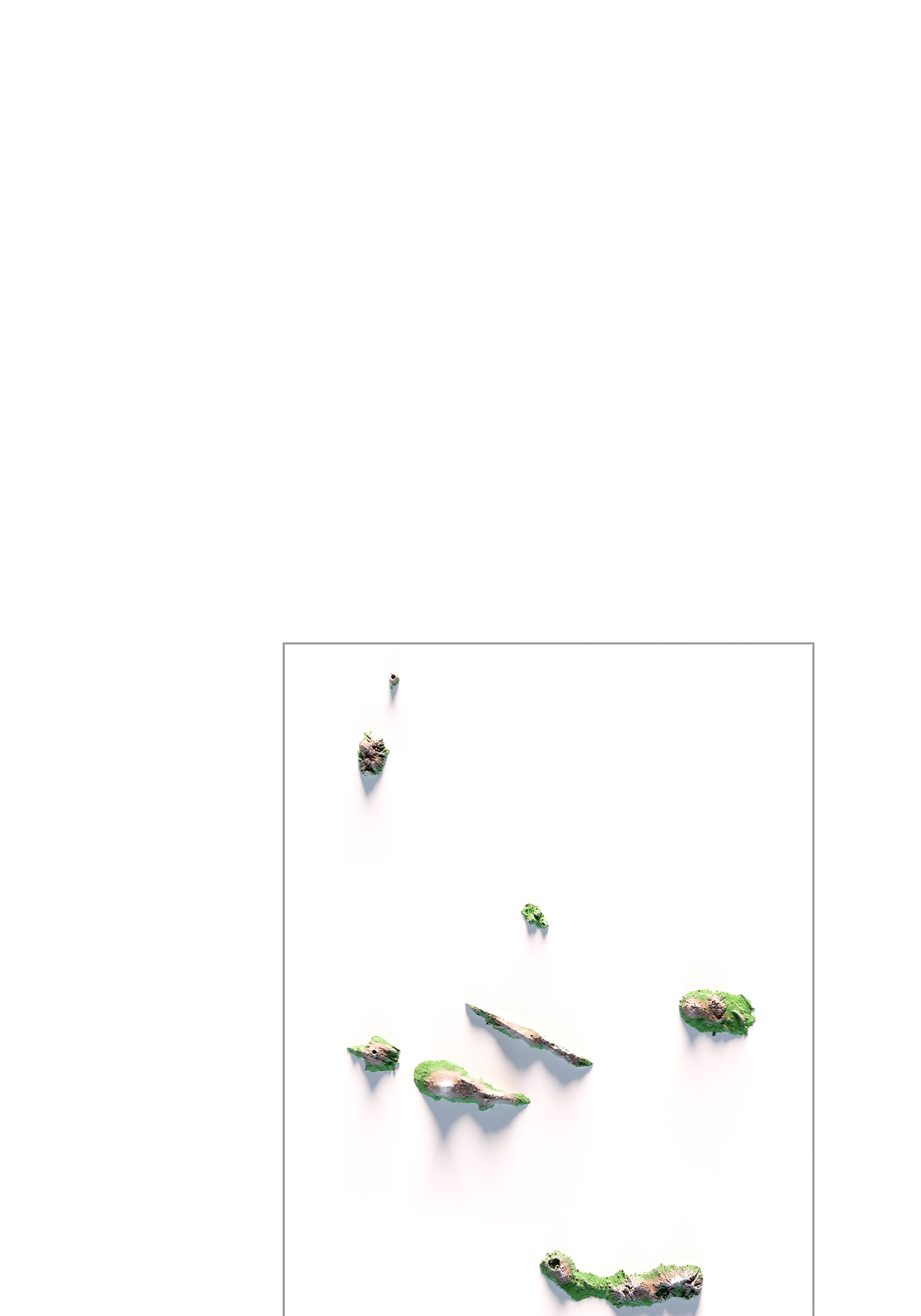 PORTUGAL. Mapa de relieve clásico.