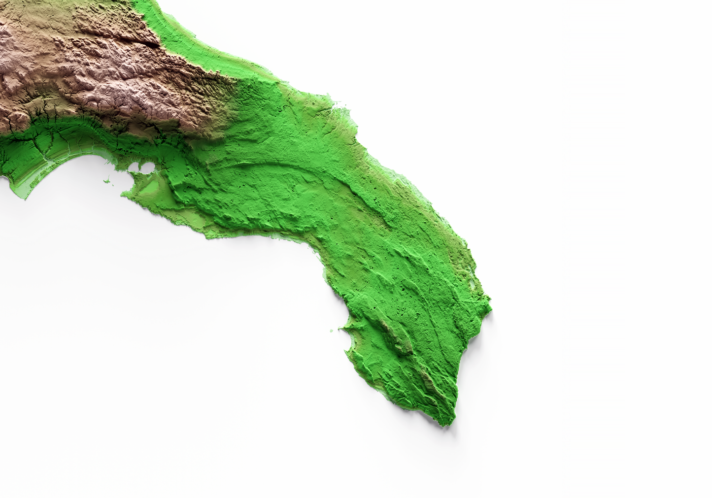 PUGLIA. Mapa de relieve clásico.