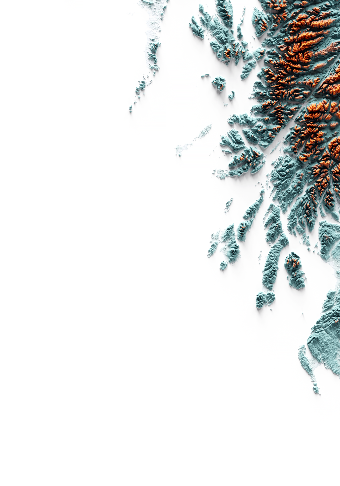 ESCOCIA. Mapa de relieve con contraste.