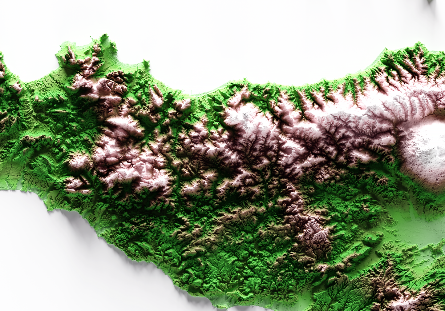 SICILIA. Mapa de relieve clásico.