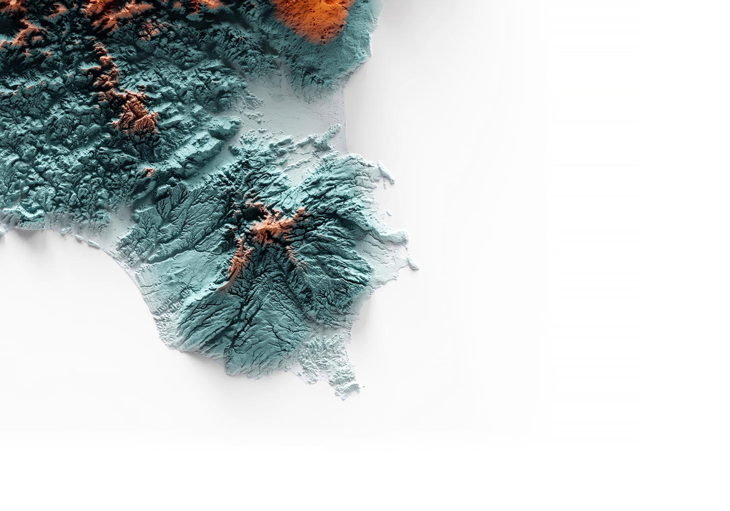 SICILIA. Mapa de relieve con contraste.