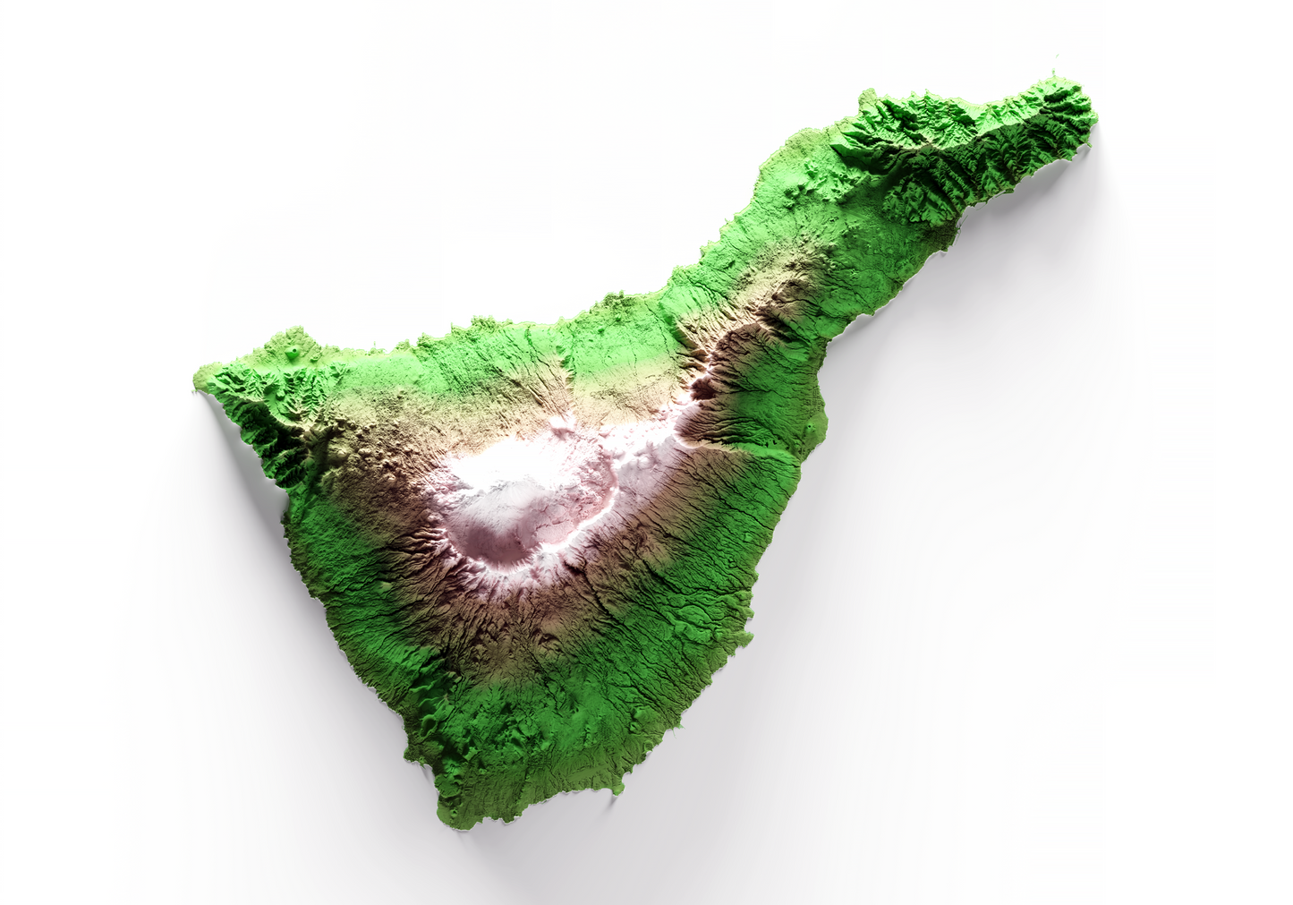 TENERIFE. Mapa de relieve clásico.