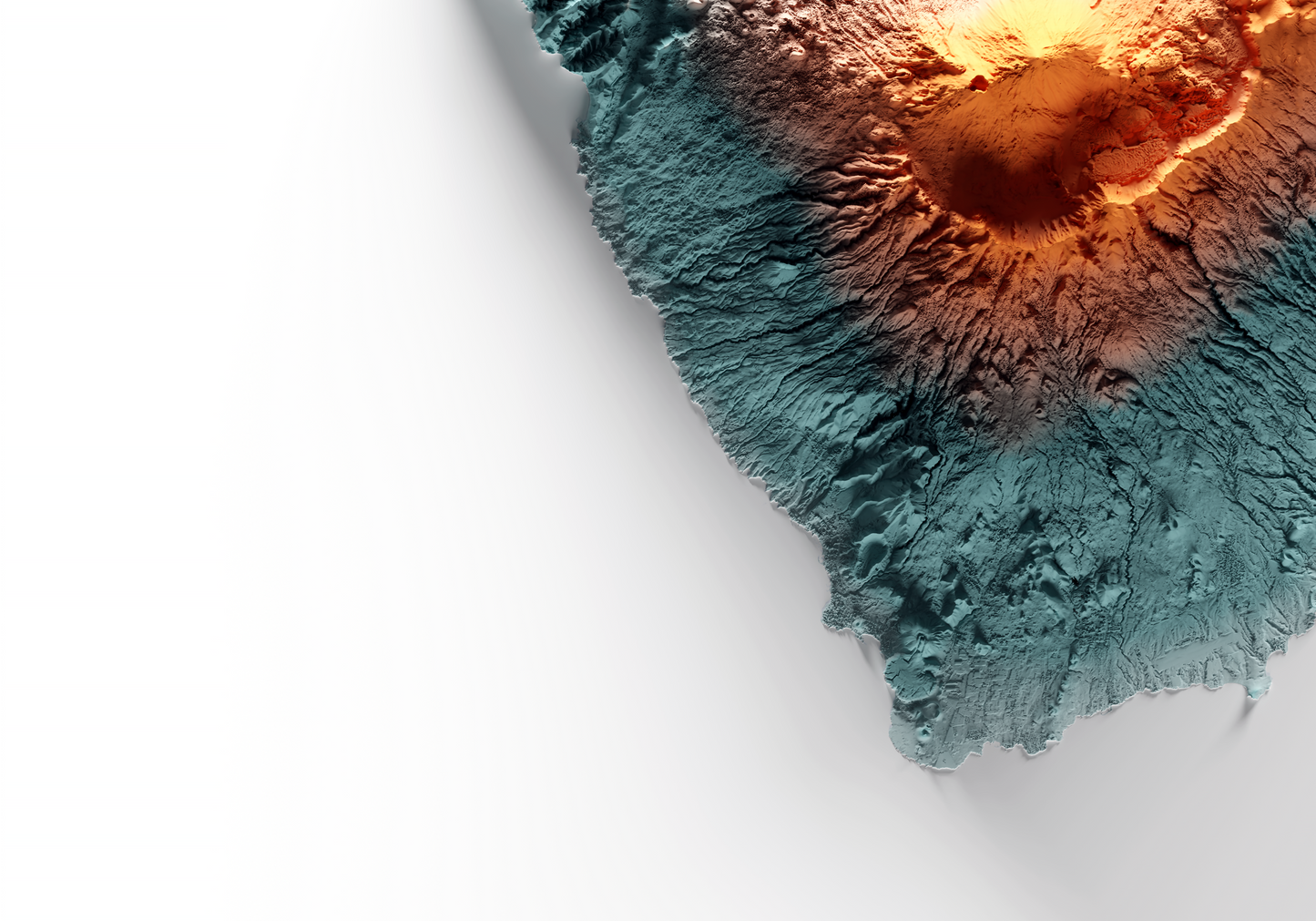 TENERIFE. Mapa de relieve con contraste.