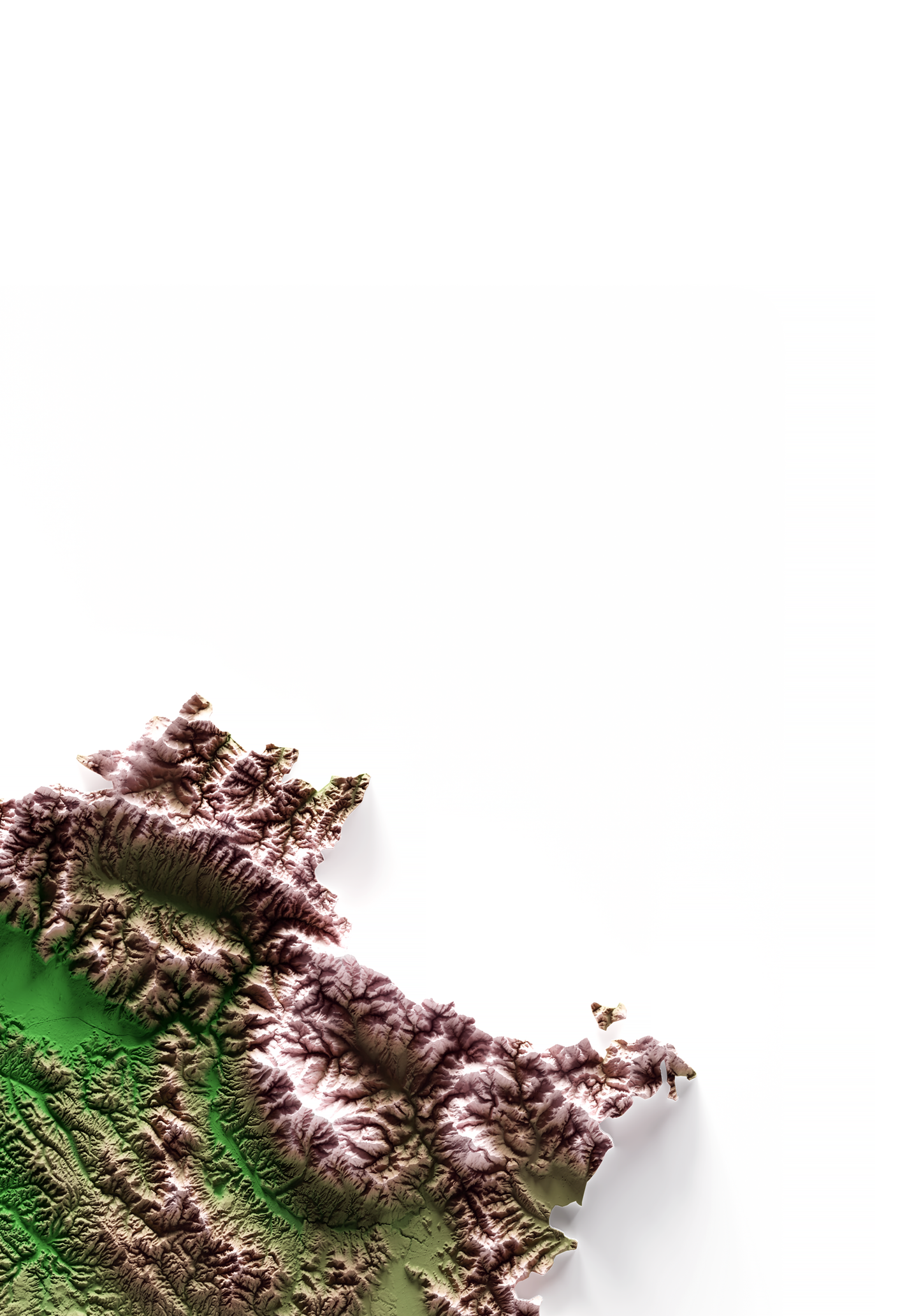 TOSCANA. Mapa de relieve clásico.