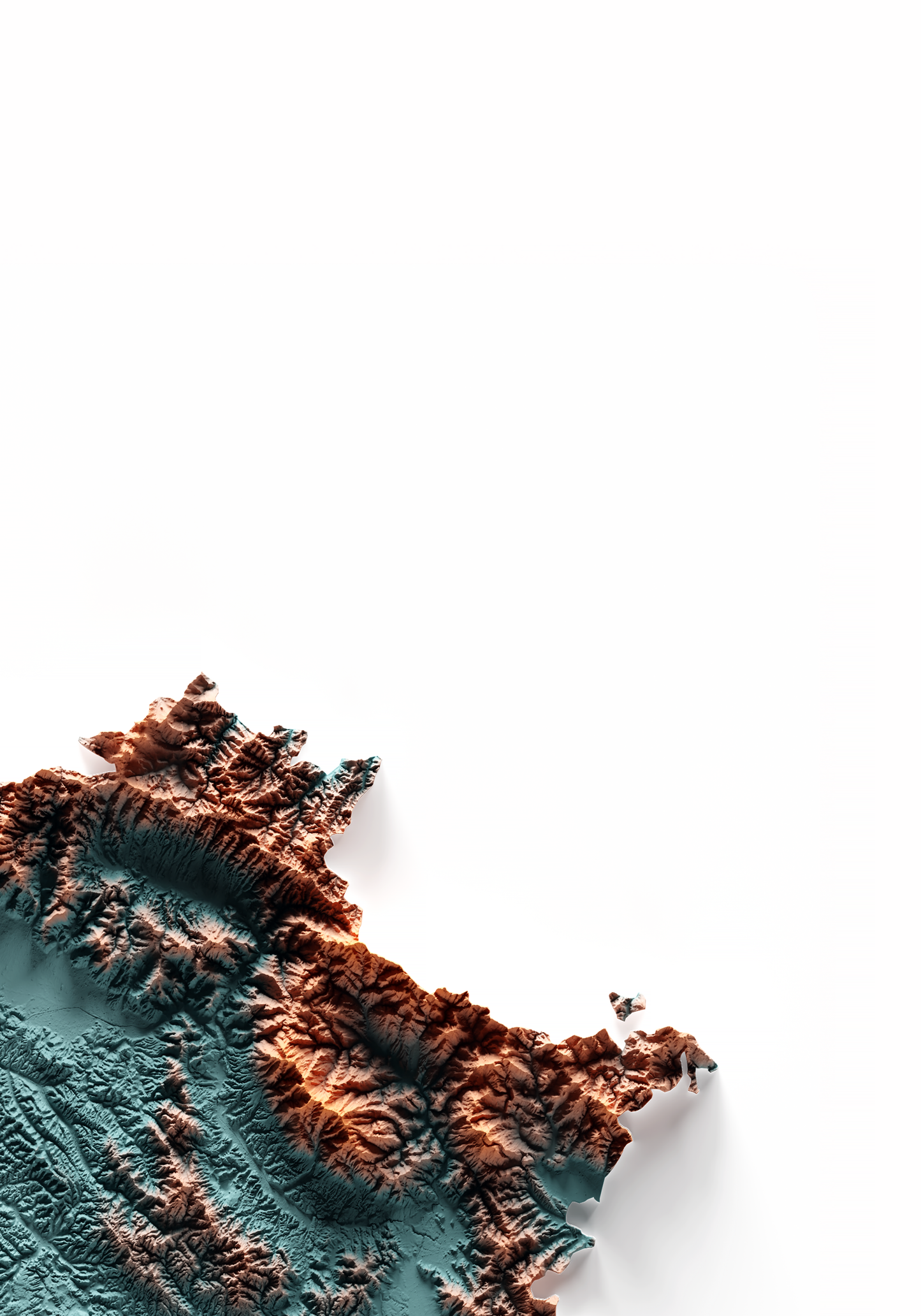 TOSCANA. Mapa de relieve con contraste.