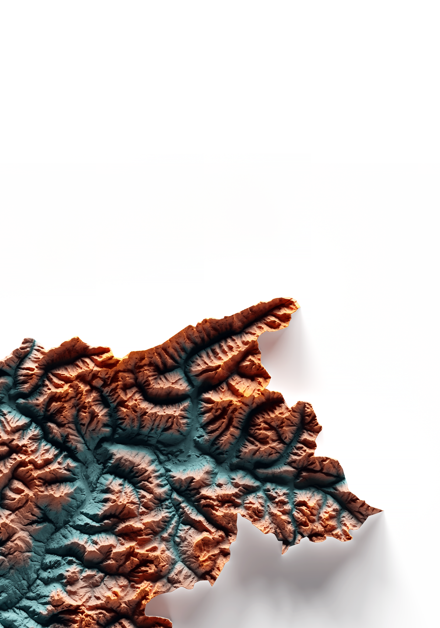 TRENTINO-ALTO ADIGIO. Mapa de relieve con contraste.