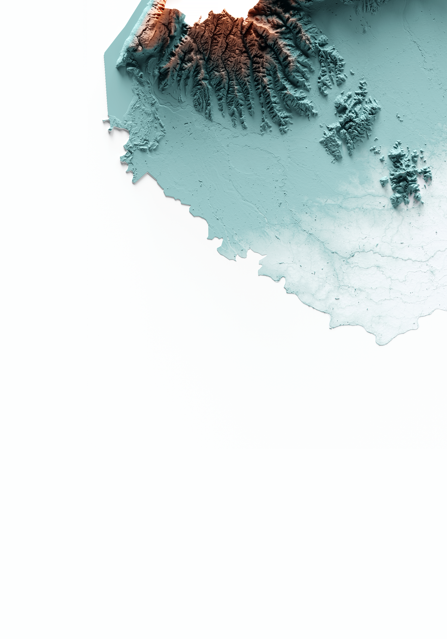 VÉNETO. Mapa de relieve con contraste.