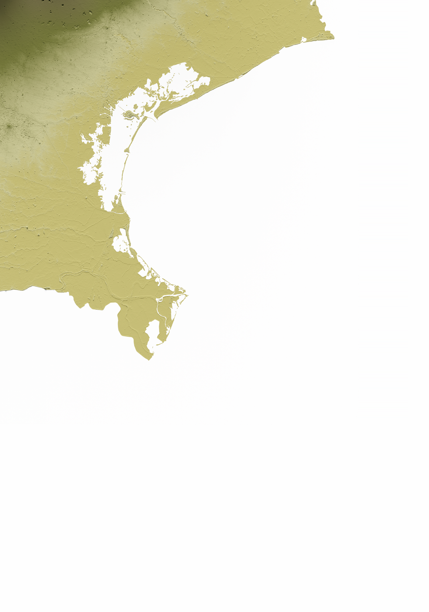 VÉNETO. Mapa de relieve en colores terrosos.