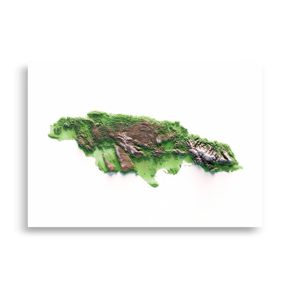 JAMAICA. Mapa de relieve clásico.