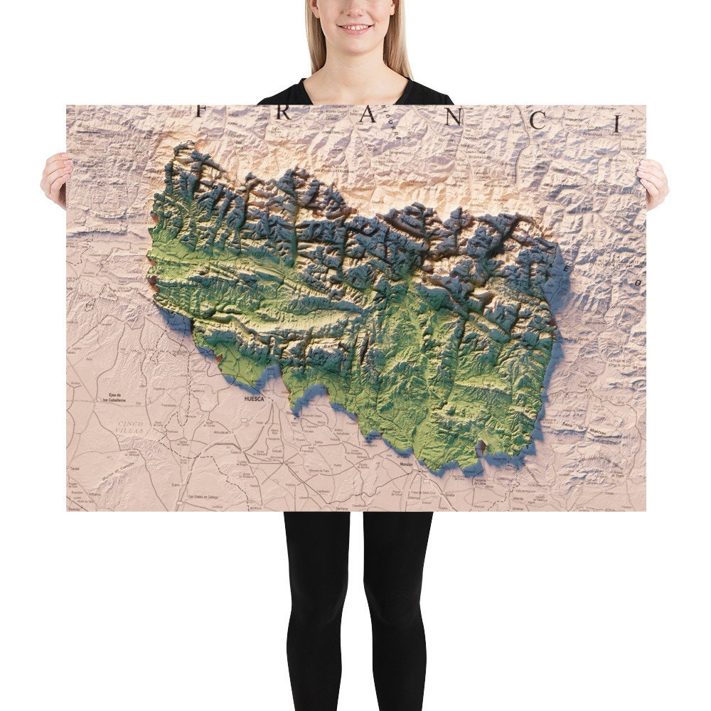 PIRINEO DE HUESCA. Mapa topográfico.